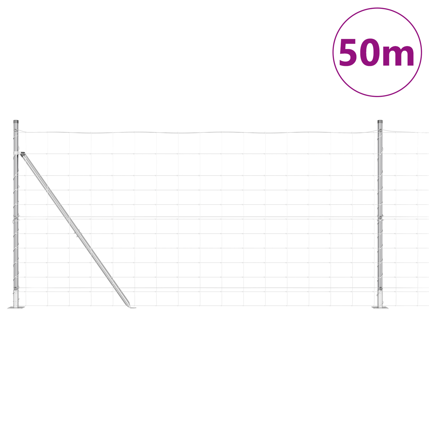 Sveistgjerde med Betongbase 50 x 1,2 m Galvanisert stål Sølv