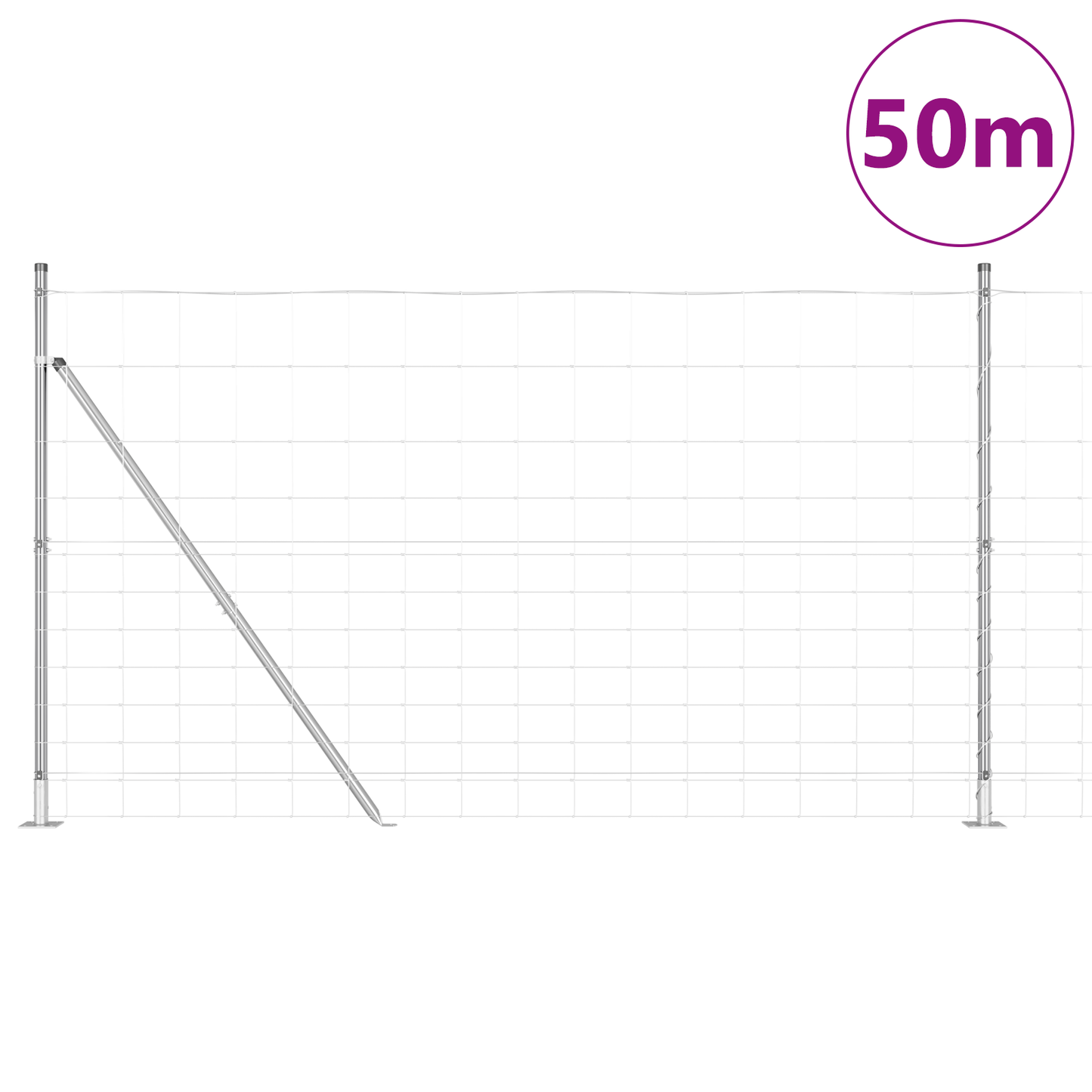 Sveistgjerde med Betongbase 50 x 1,4 m Galvanisert stål Sølv