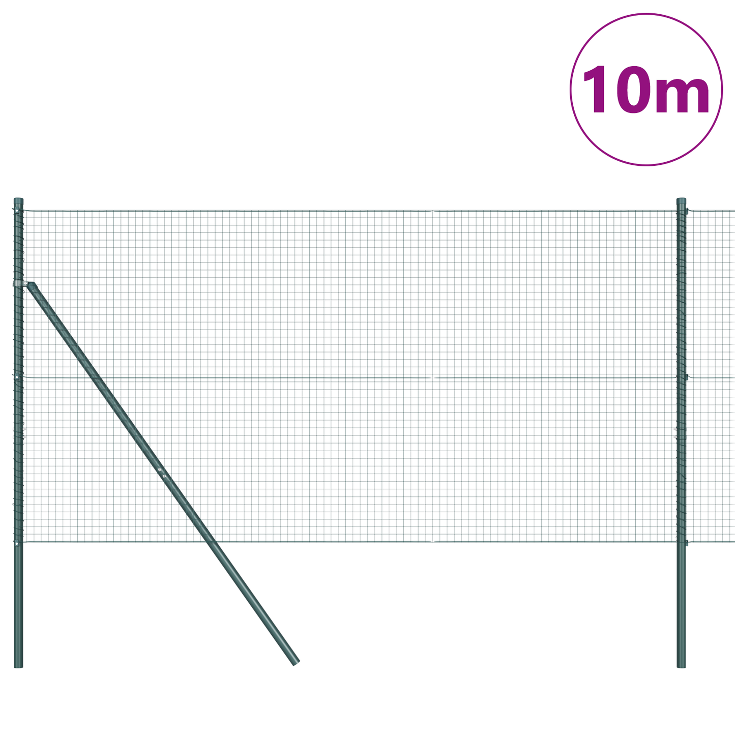 Sveiset trådgjerde for bakken 10 x 1,4 m PVC-belagt stål Grønn