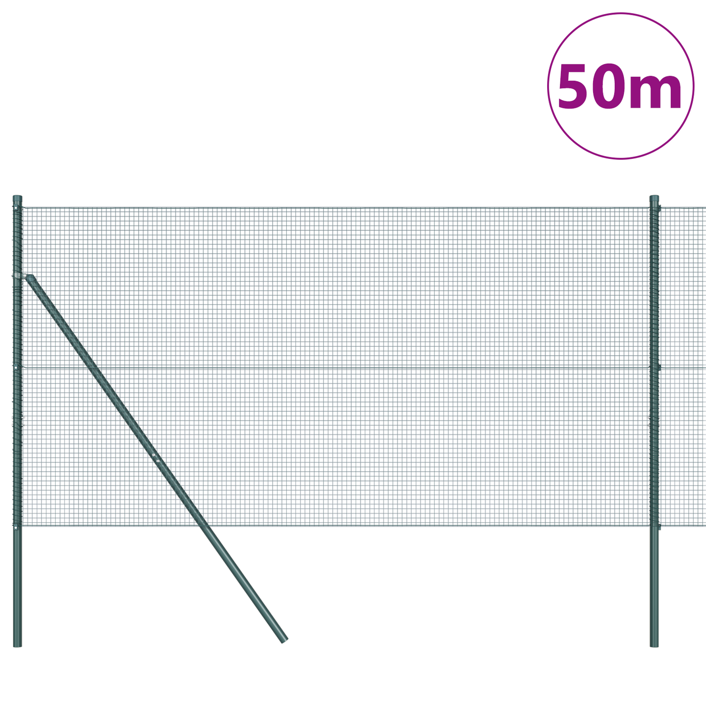 Sveiset trådgjerde for bakken 50 x 1 m PVC-belagt stål Grønn