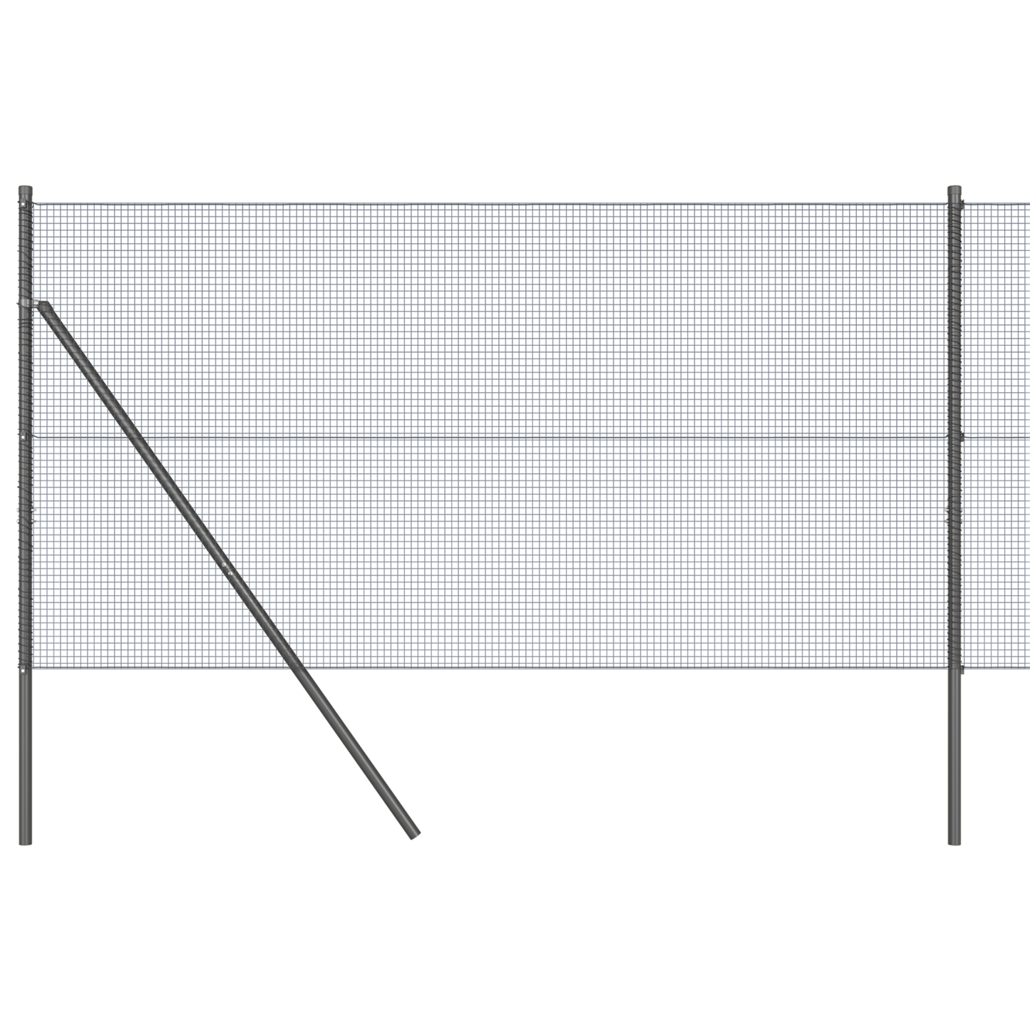 Sveiset trådgjerde for bakken 10 x 1,2 m PVC-belagt stål Grå