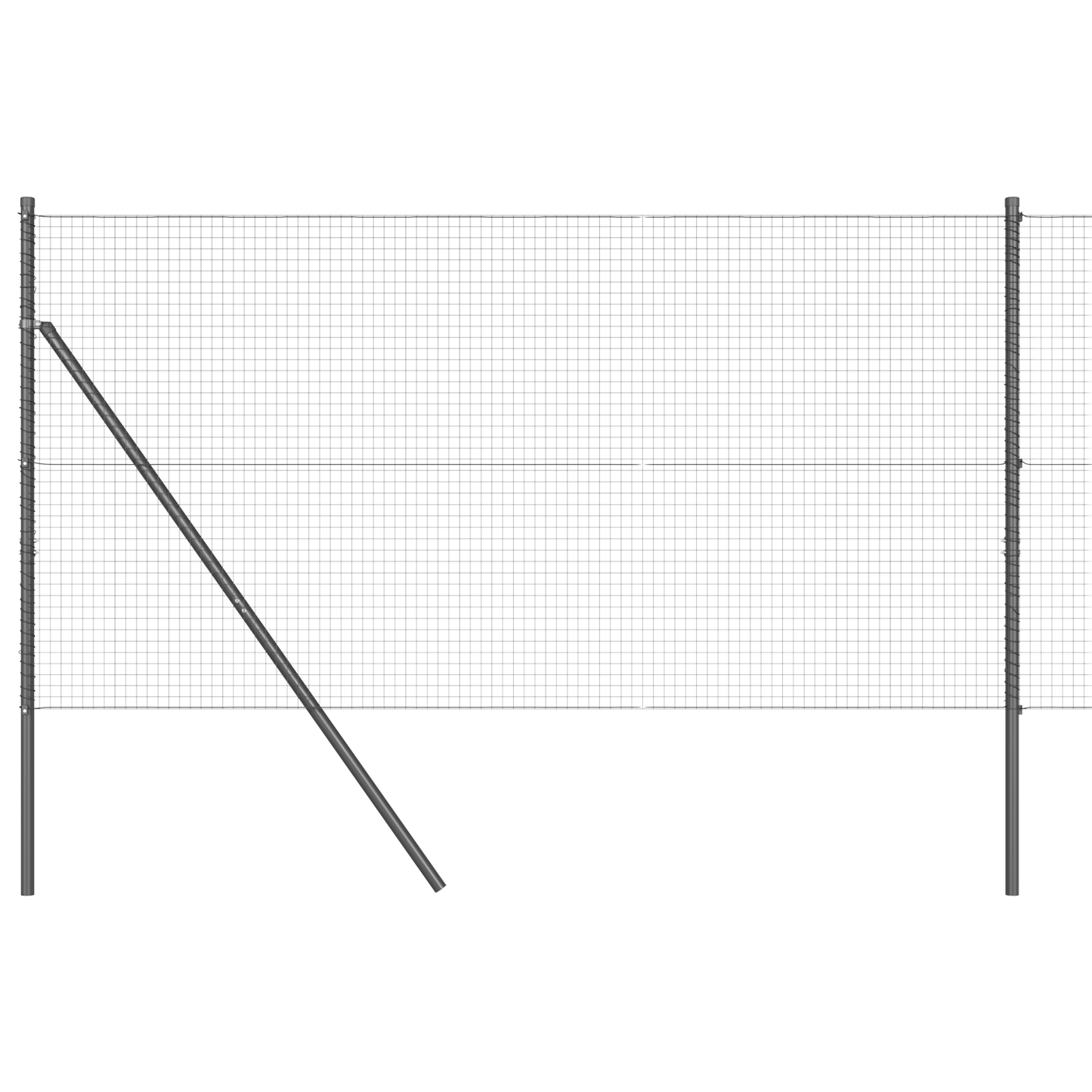 Sveiset trådgjerde for bakken 50 x 1 m PVC-belagt stål Grå Mesh