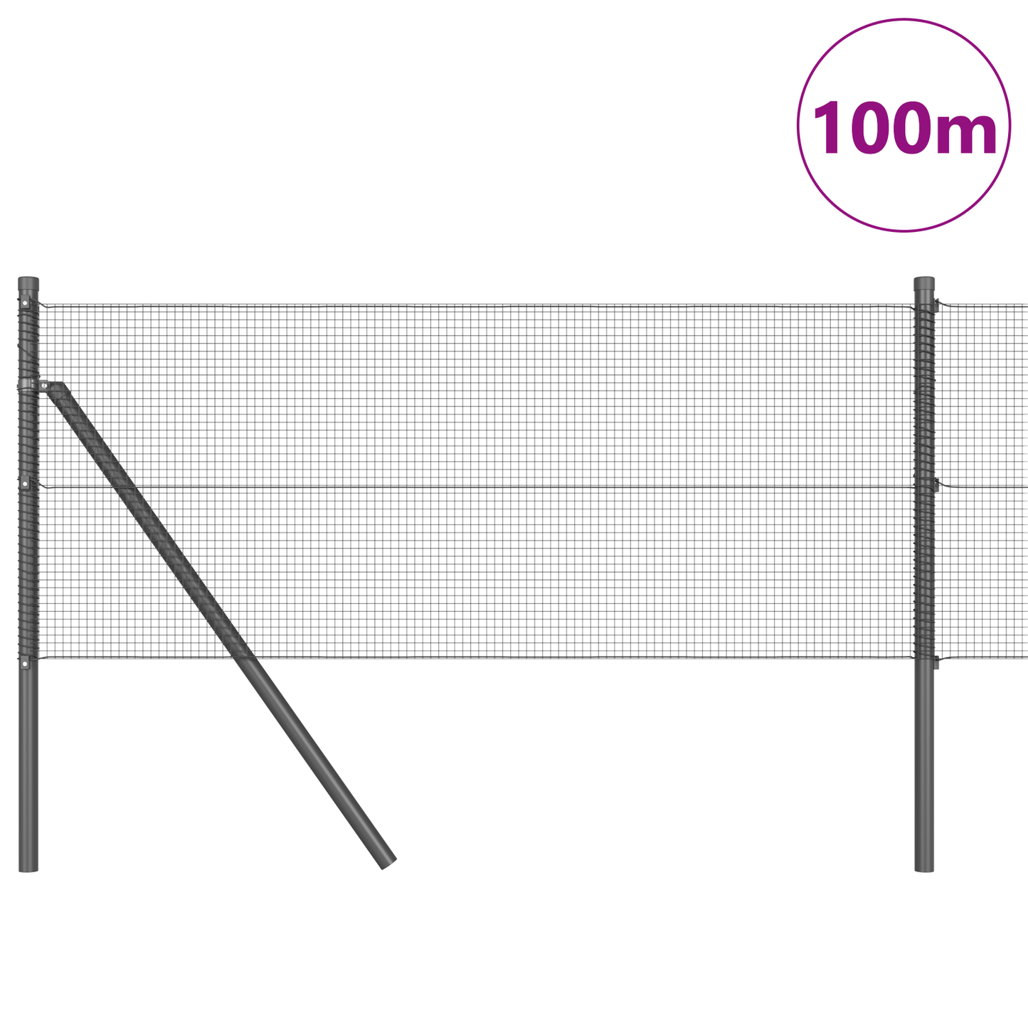 Sveiset trådgjerde for bakken 100 x 0,5 m PVC-belagt stål Grå