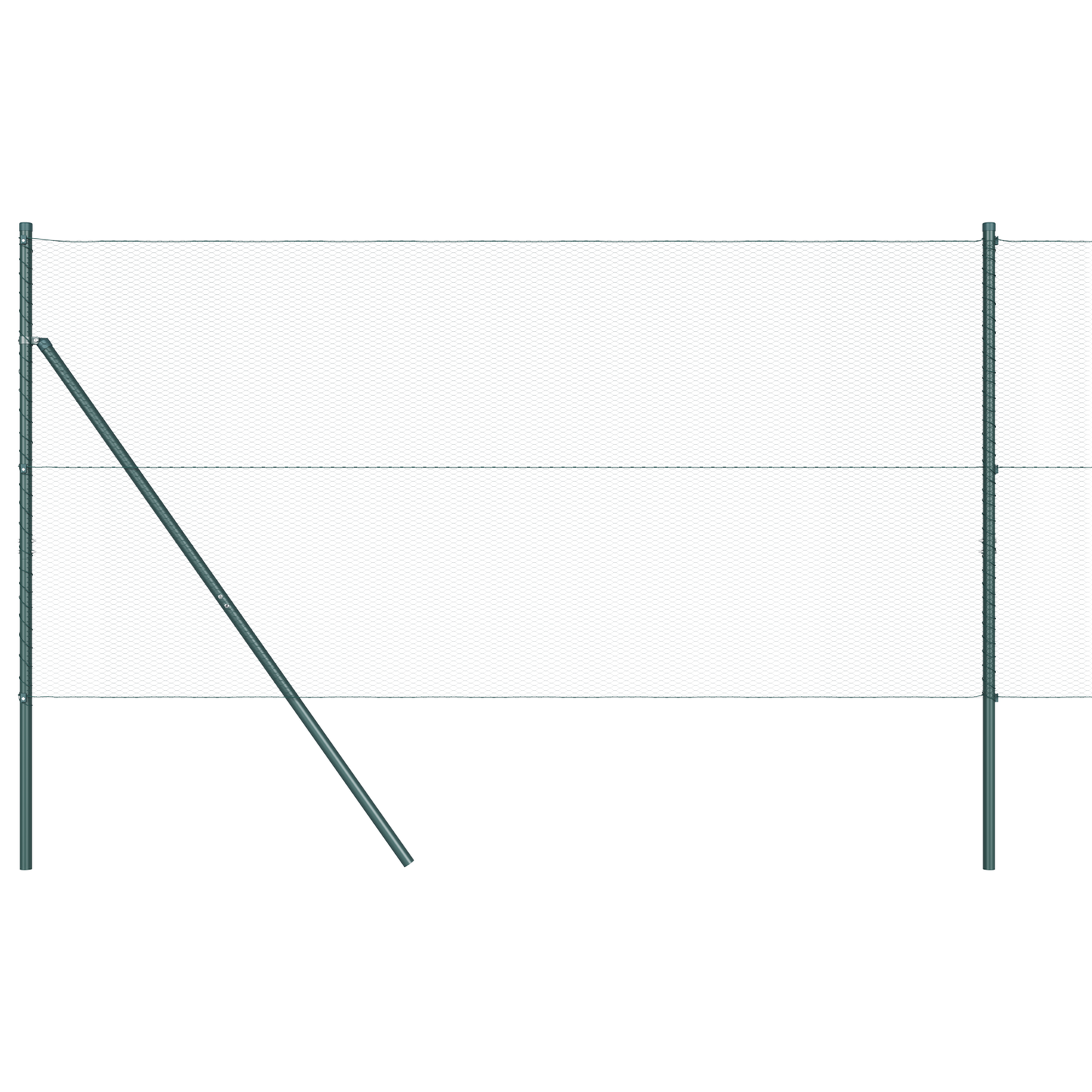 Sekskantet gjerde grunstift 10 x 1,2 m PVC-belagt stål Grønn