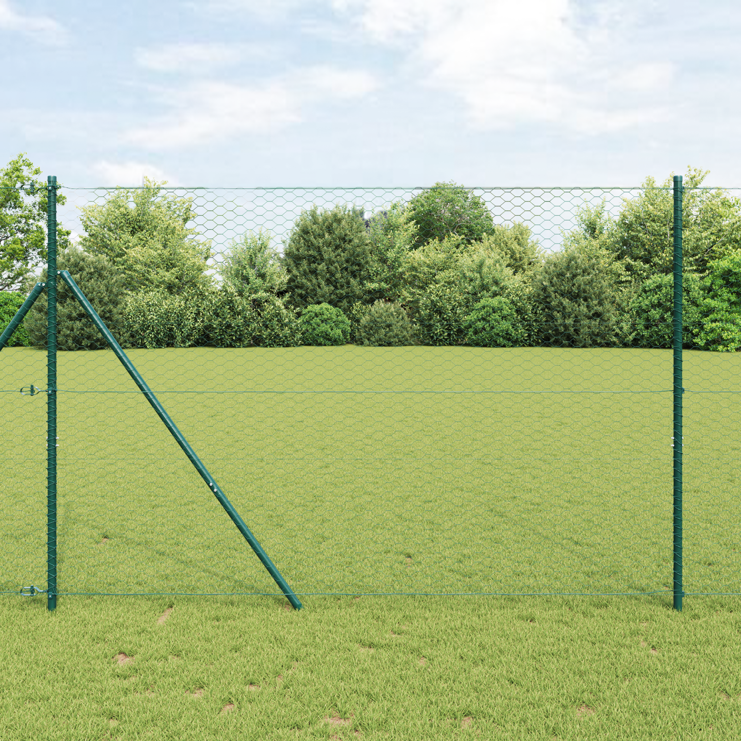 Sekskantet gjerde grunstift 10 x 1,5 m PVC-belagt stål Grønn
