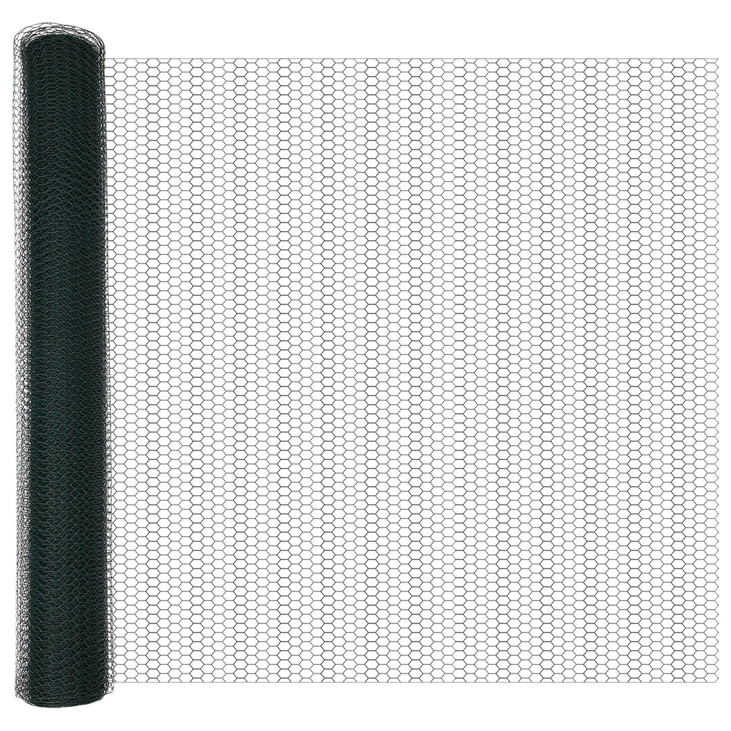 Sekskantet gjerde grunstift 25 x 1,4 m PVC-belagt stål Grønn