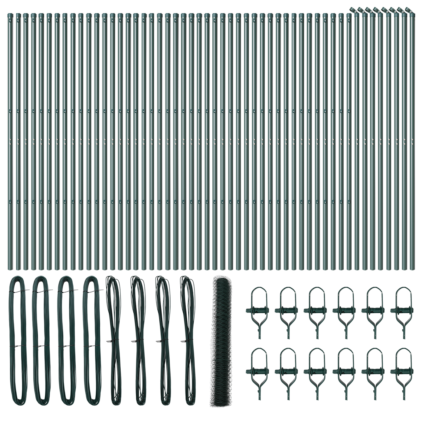 Sekskantet gjerde grunstift 100 x 1,2 m PVC-belagt stål Grønn
