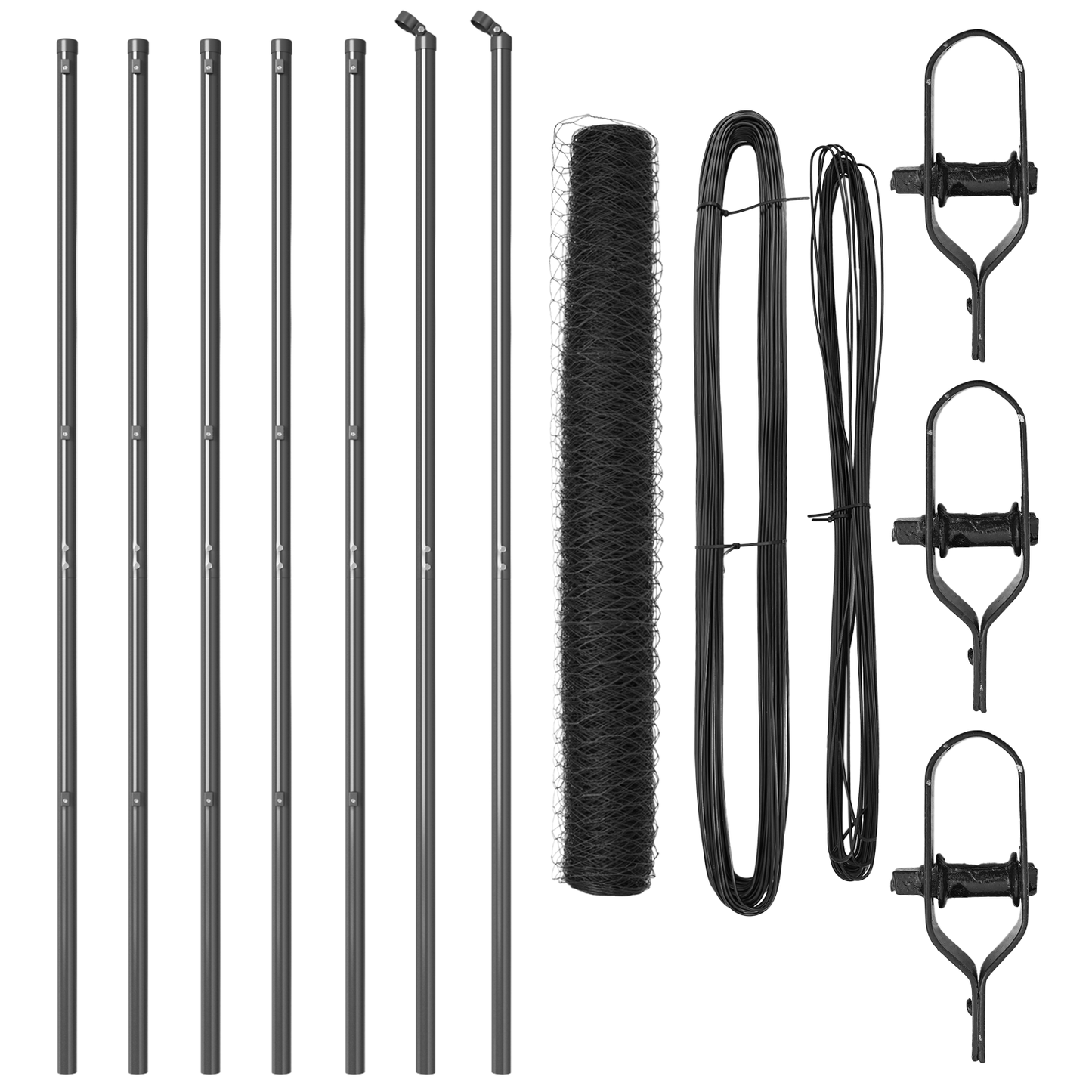 Sekskantet gjerde grunstift 10 x 1,2 m PVC-belagt stål Grå Mesh