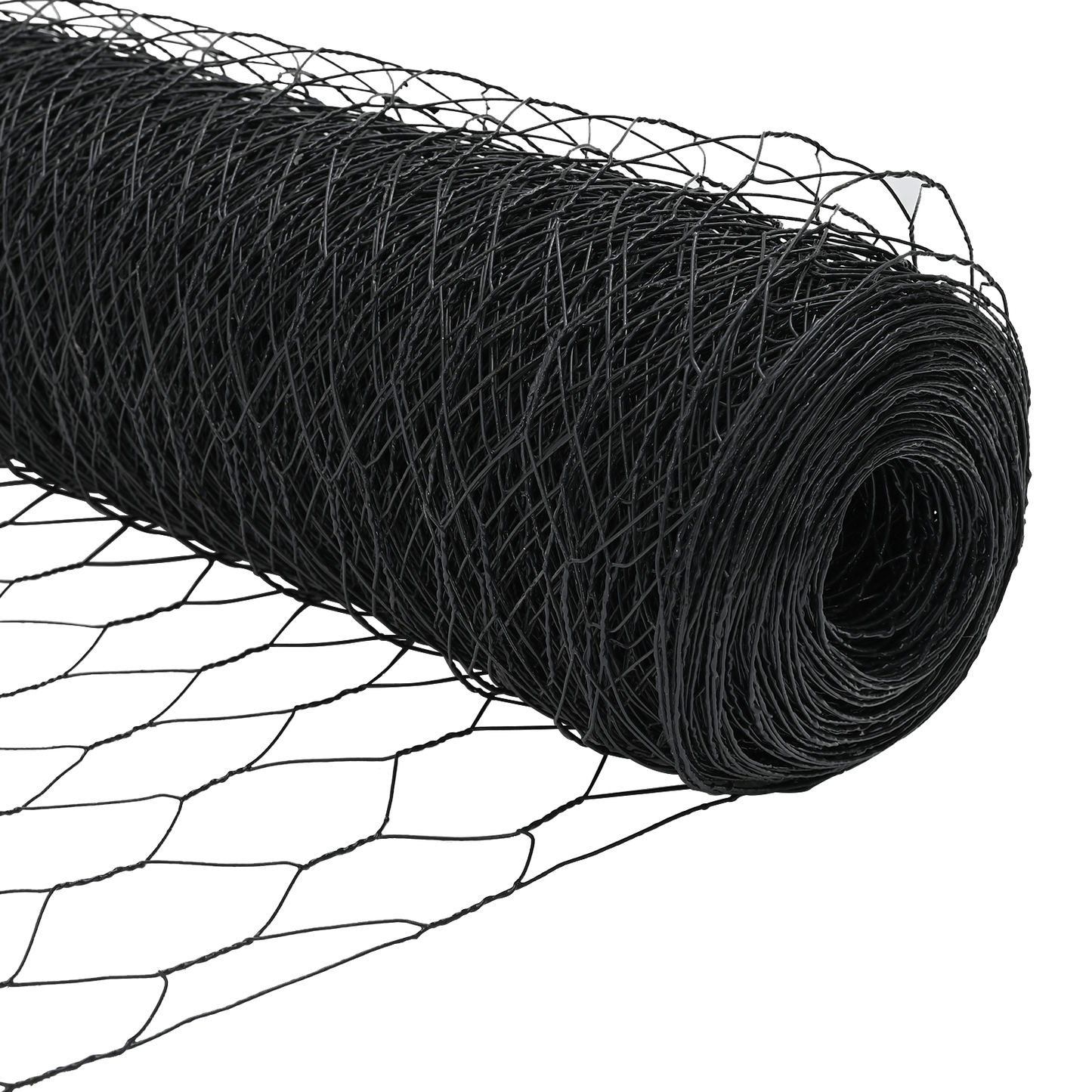 Sekskantet gjerde grunstift 10 x 1,6 m PVC-belagt stål Grå Mesh
