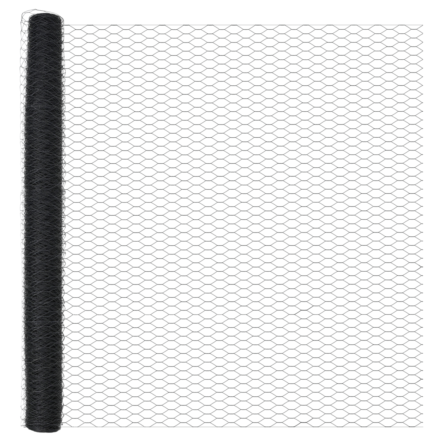 Sekskantet gjerde grunstift 10 x 1,6 m PVC-belagt stål Grå Mesh