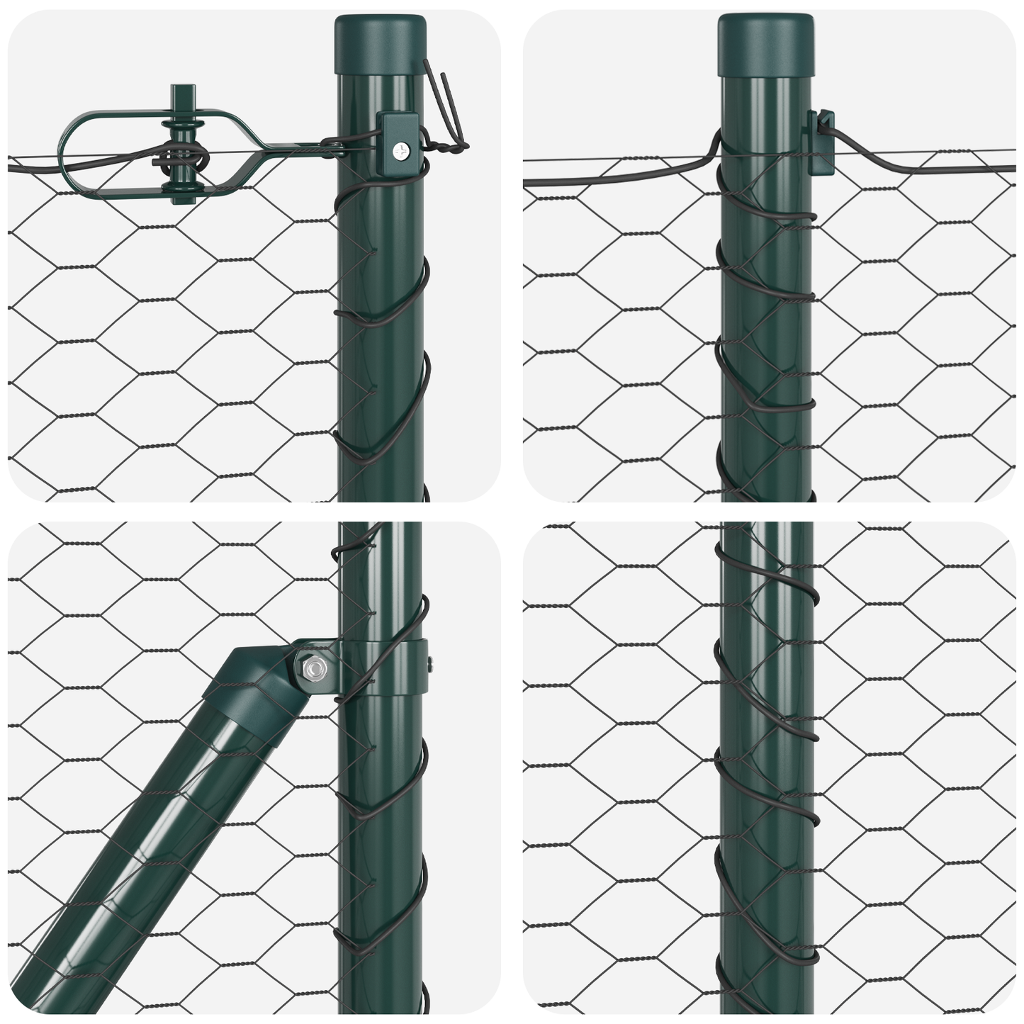Sekskantet gjerde grunstift 50 x 0,6 m PVC-belagt stål Grå Mesh