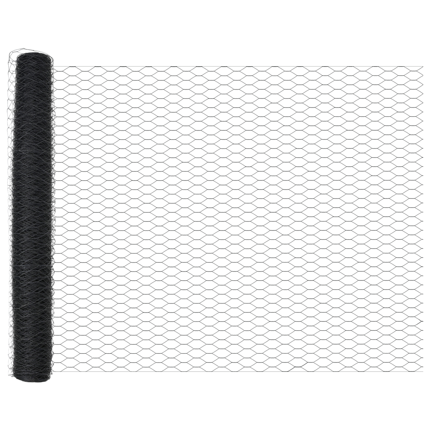 Sekskantet gjerde grunstift 50 x 1,4 m PVC-belagt stål Grå Mesh