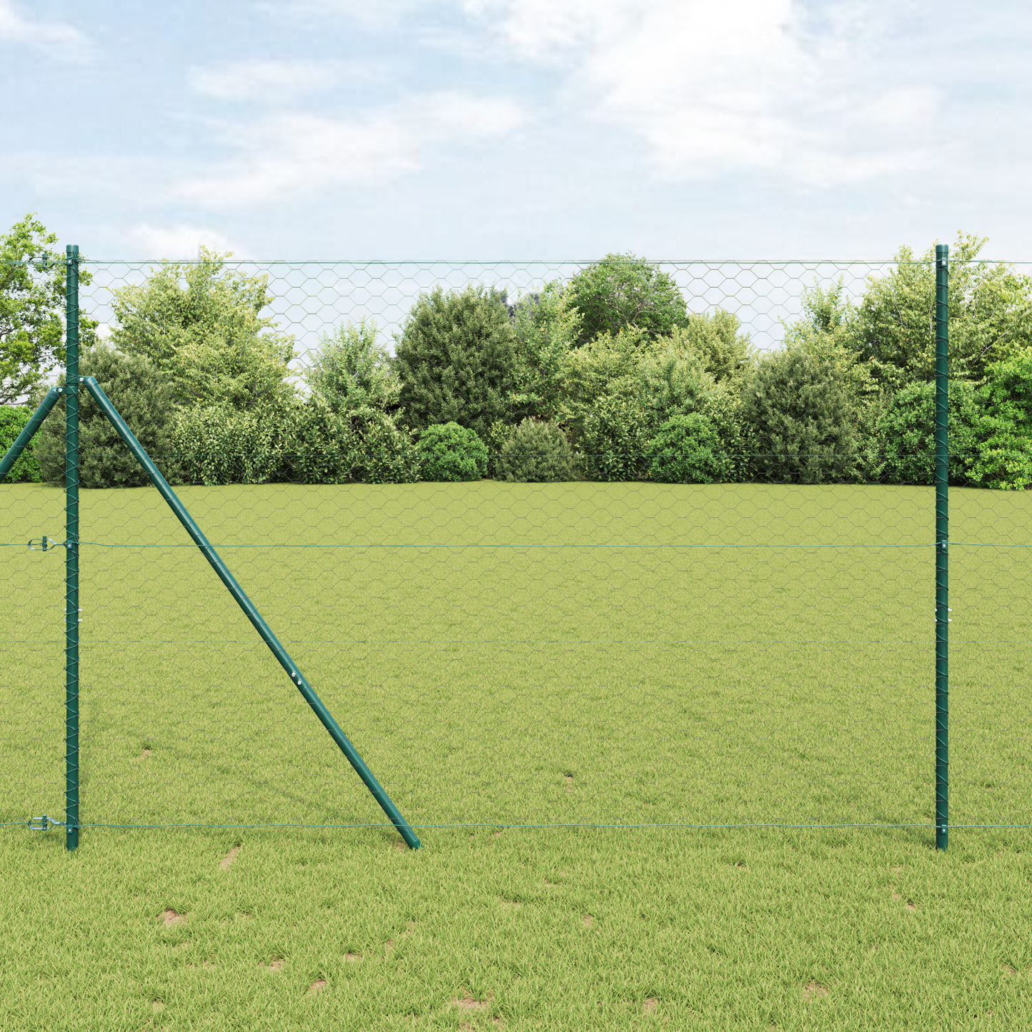 Sekskantet gjerde grunstift 50 x 1,5 m PVC-belagt stål Grå Mesh