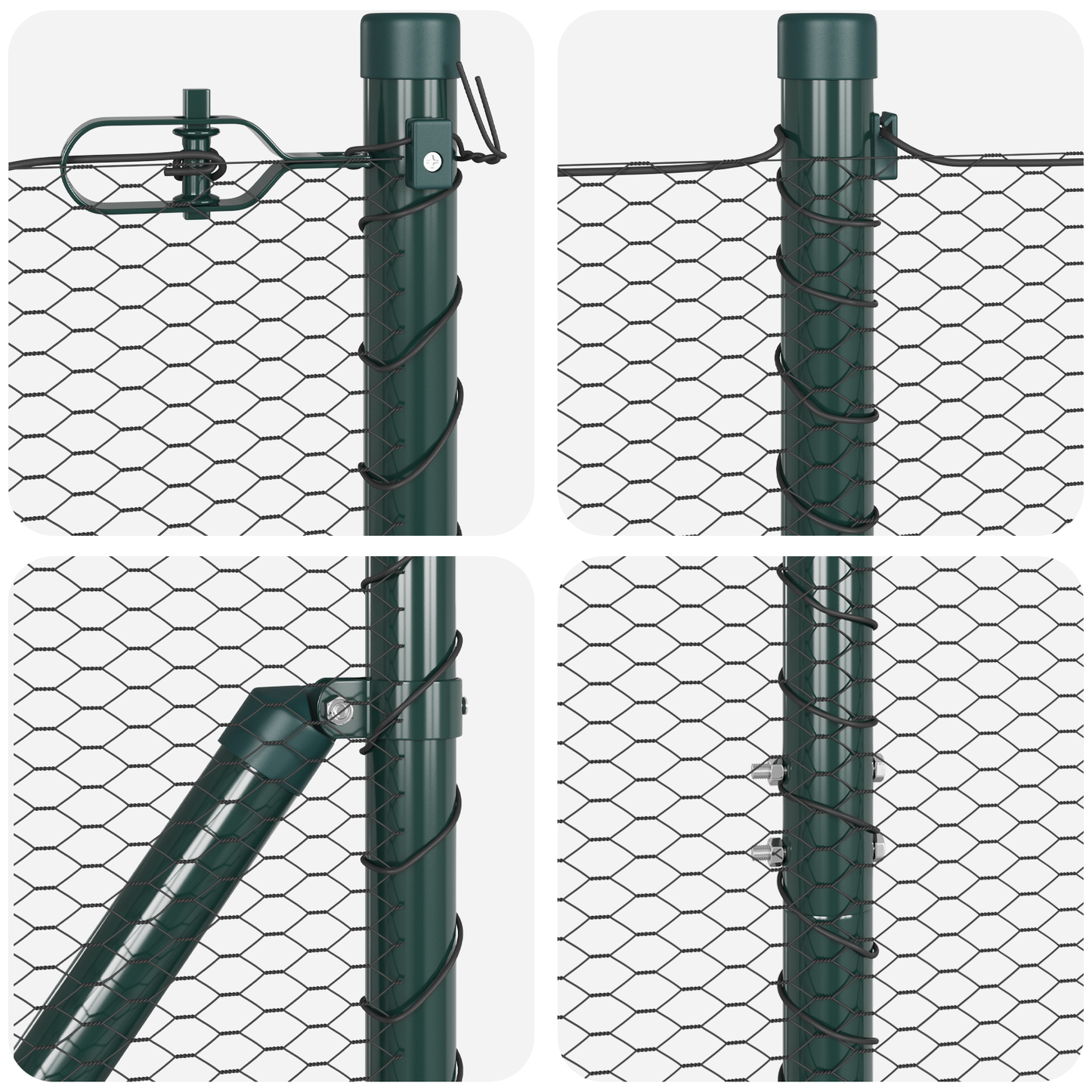 Sekskantet gjerde grunstift 100 x 1,2 m PVC-belagt stål Grå