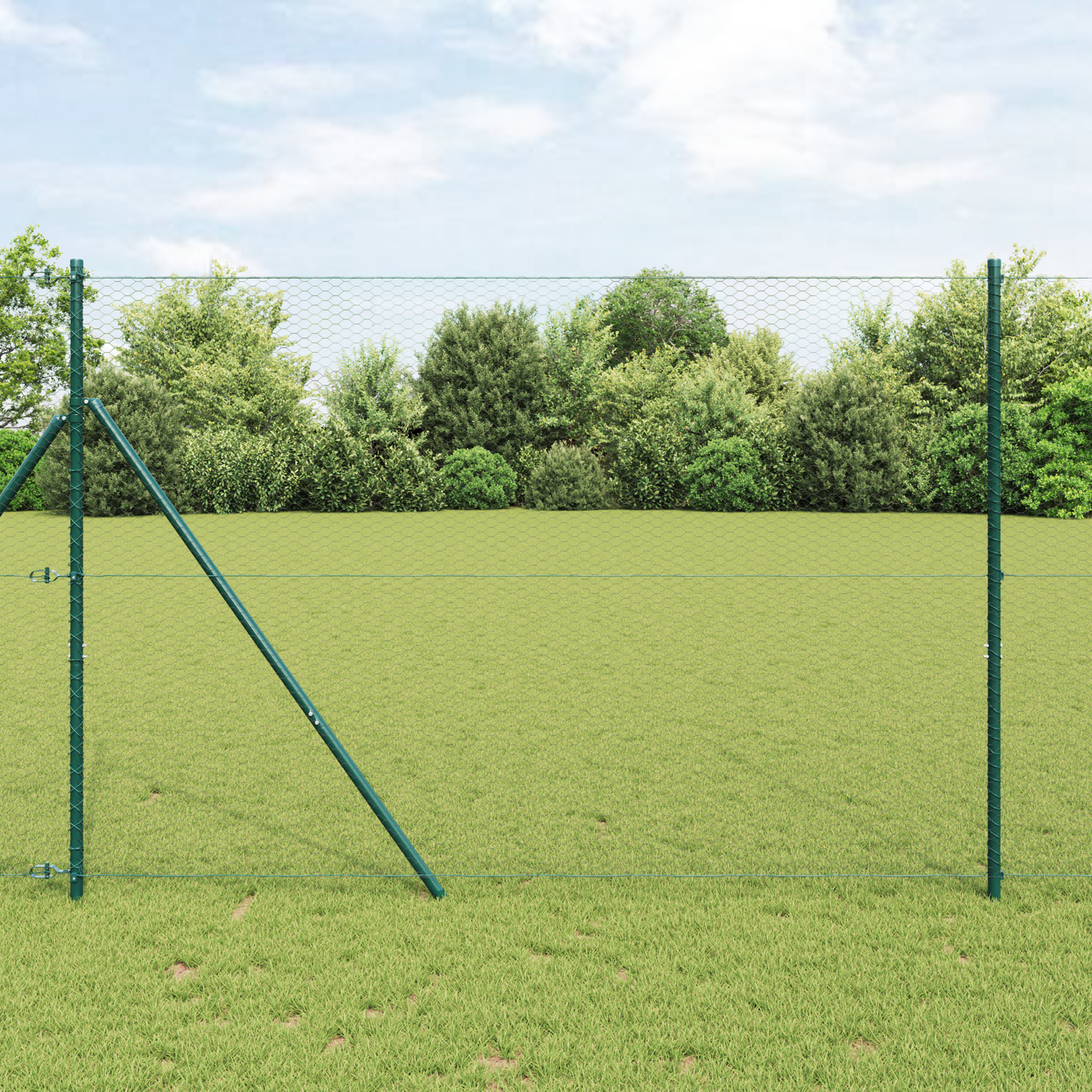 Sekskantet gjerde grunstift 100 x 1,6 m PVC-belagt stål Grå