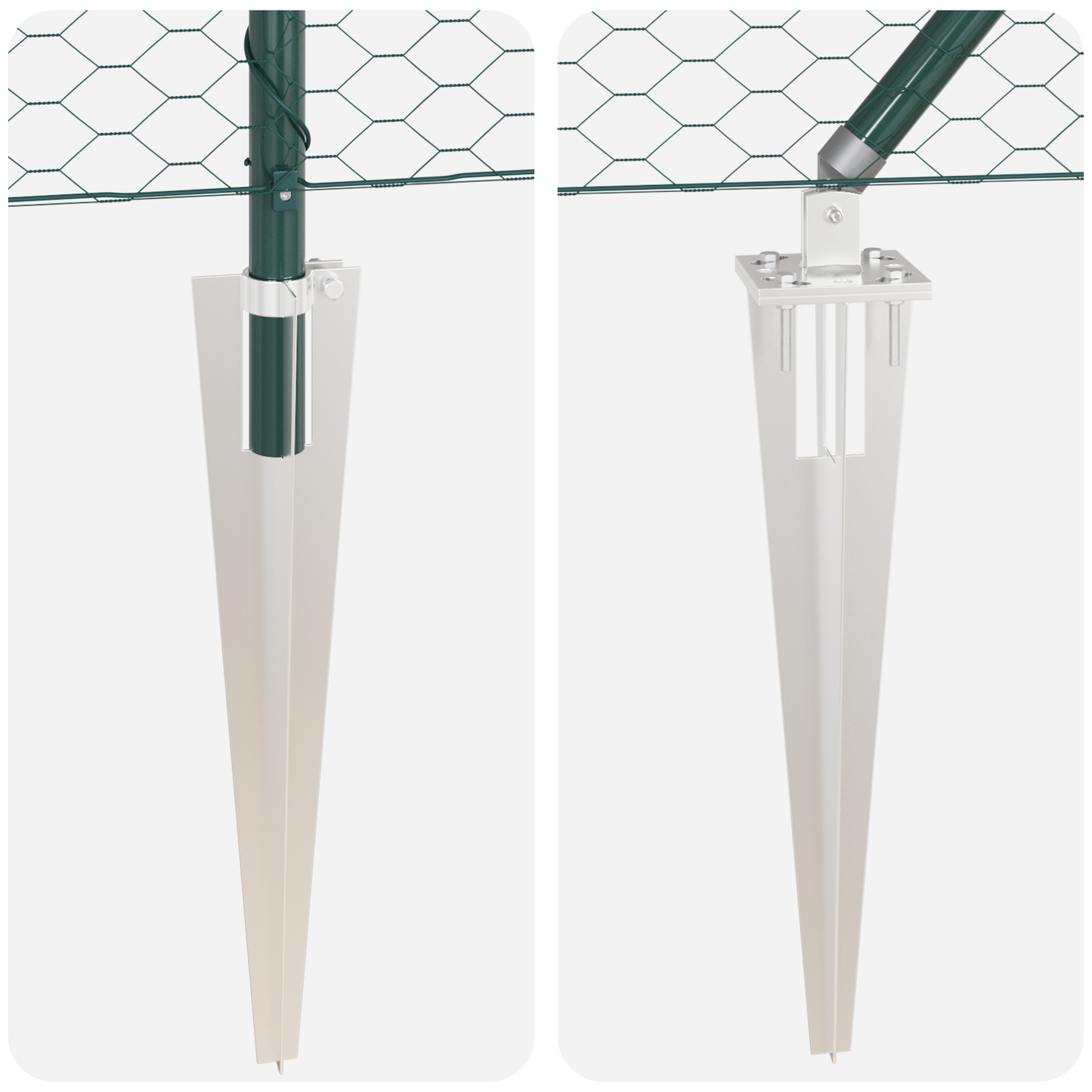 Gjerdepåle grønn 100 x 1,2 m (36 mm nett) Stål og PVC