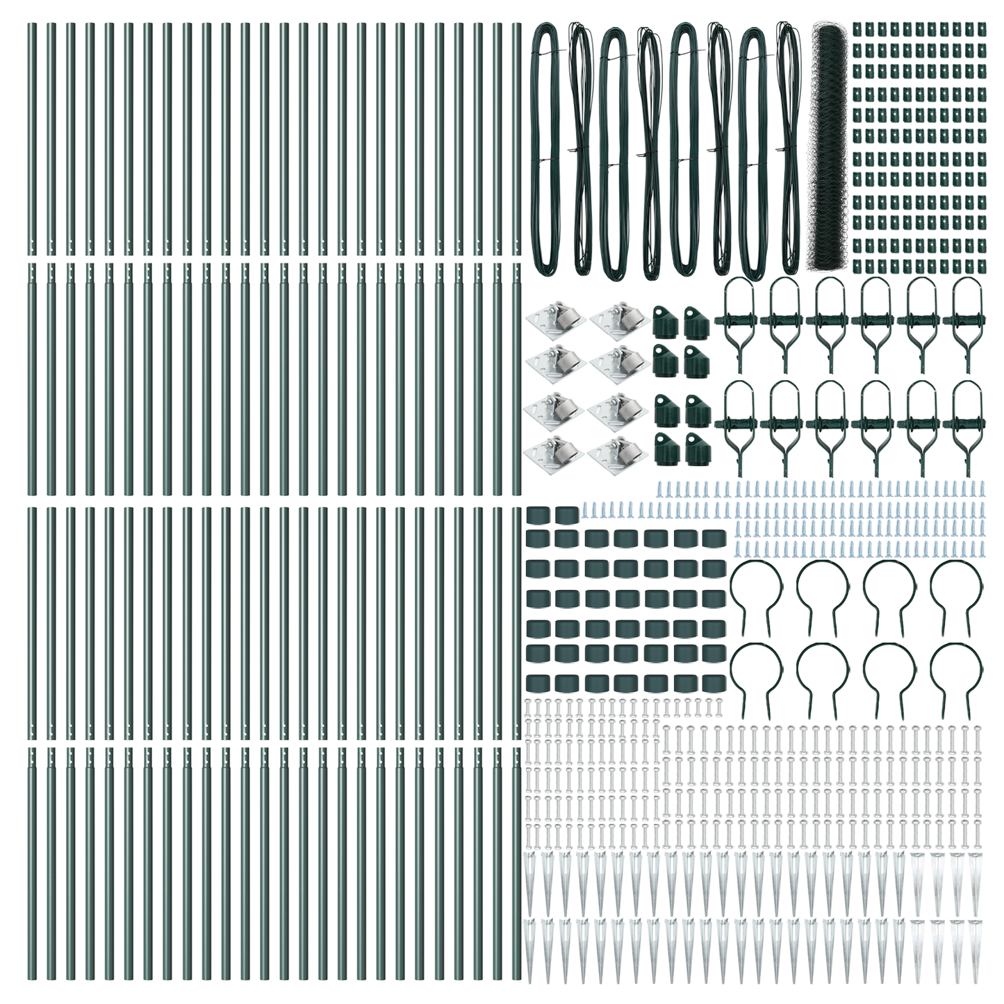Gjerdepåle grønn 100 x 1,2 m (36 mm nett) Stål og PVC