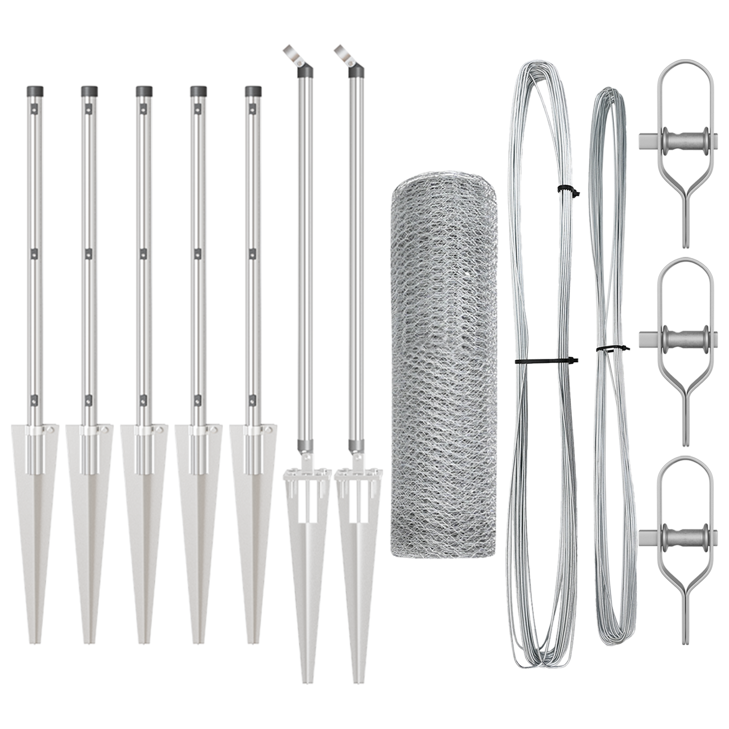 Gjerdepåle sølv 10 x 0,5 m (25 mm nett) Stål