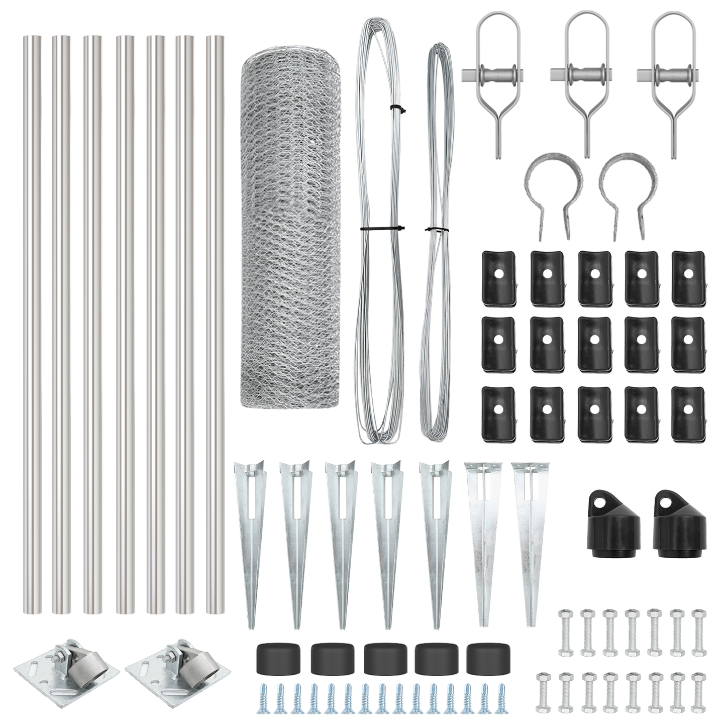 Gjerdepåle sølv 10 x 0,5 m (25 mm nett) Stål