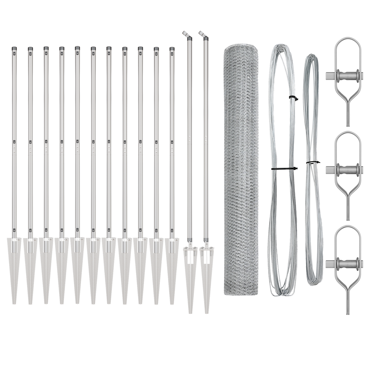 Gjerdepåle sølv 25 x 1,4 m (25 mm nett) Stål