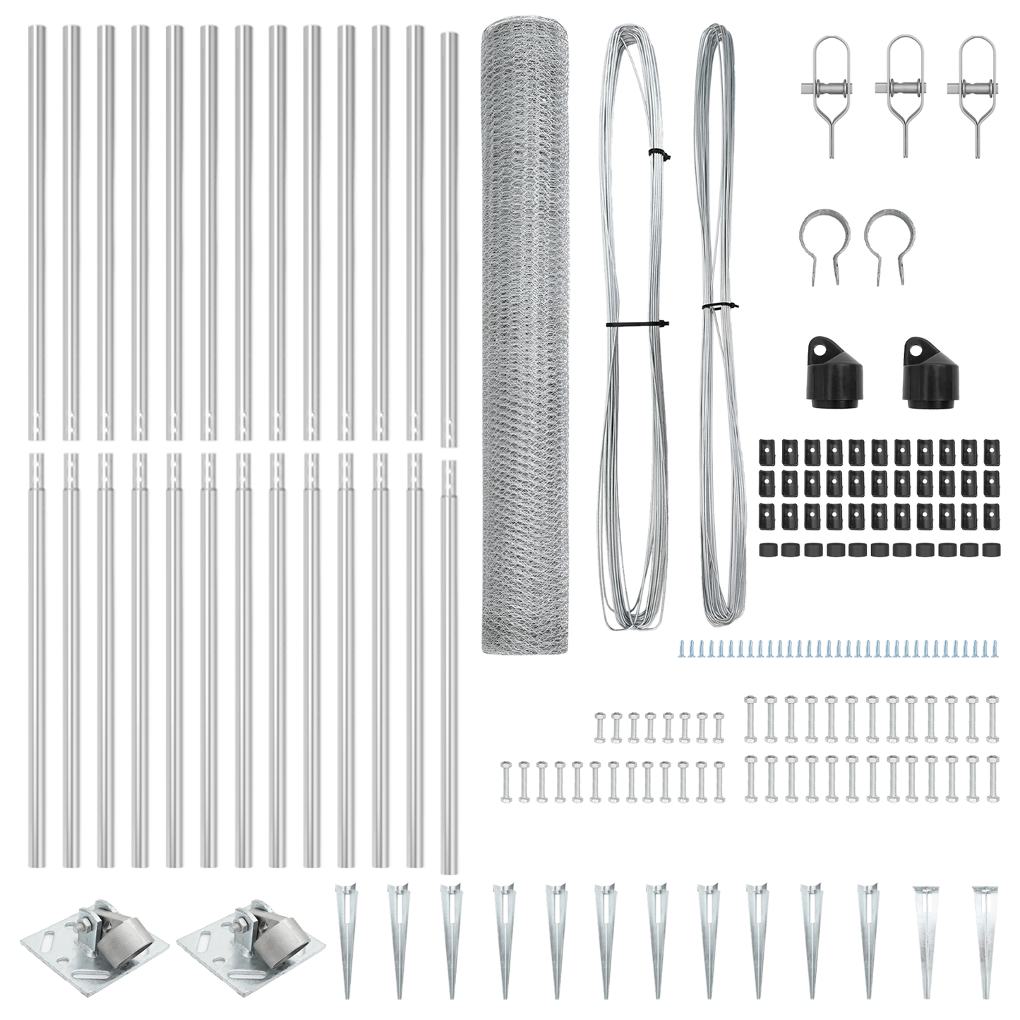 Gjerdepåle sølv 25 x 1,4 m (25 mm nett) Stål