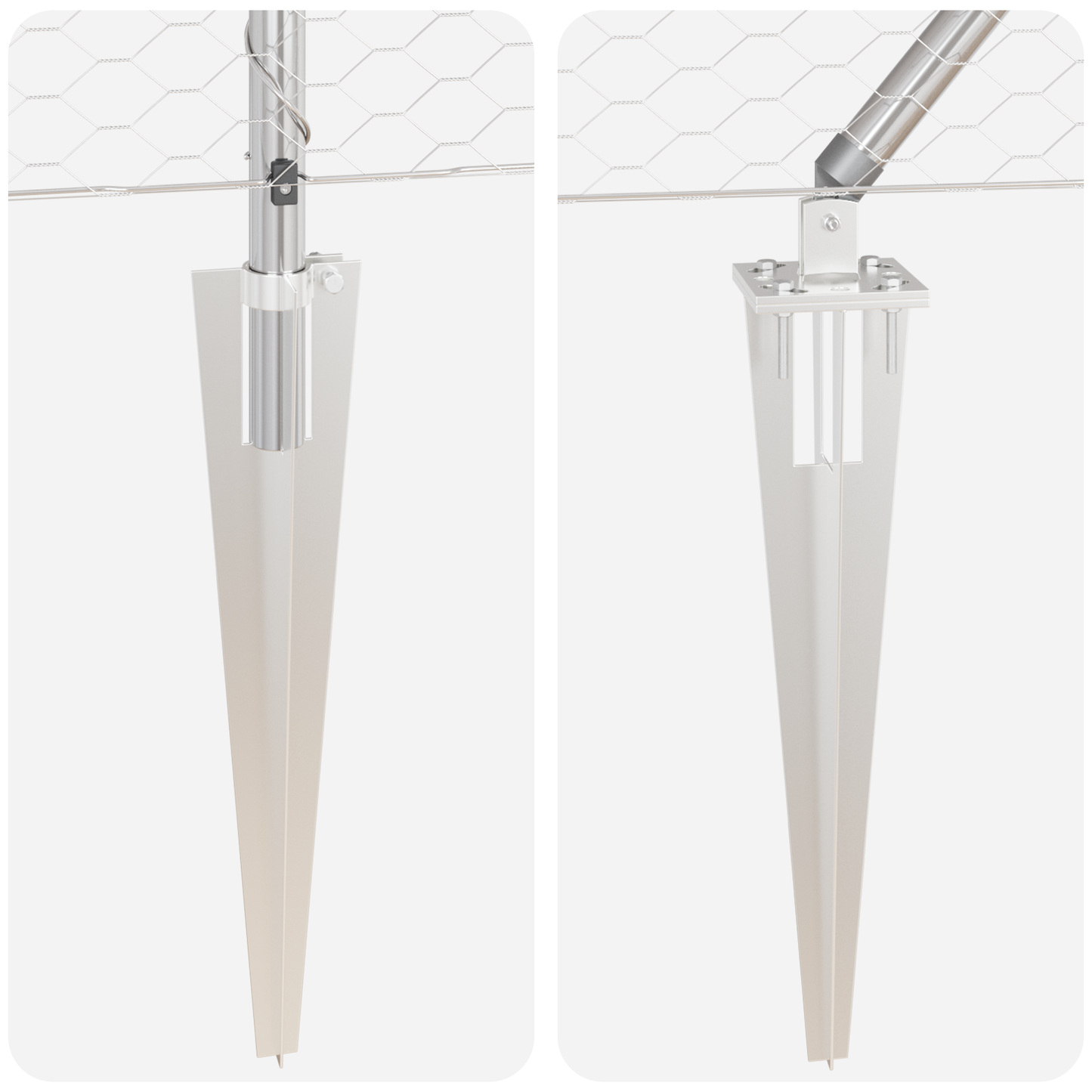 Gjerdepåle sølv 100 x 1,2 m (25 mm mesh) Stål