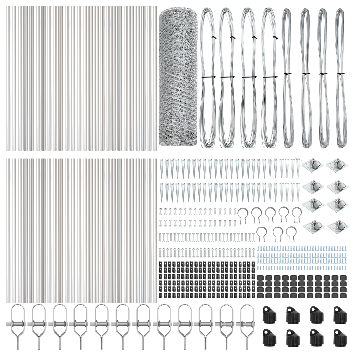 Gjerdepåle sølv 100 x 1,2 m (25 mm mesh) Stål