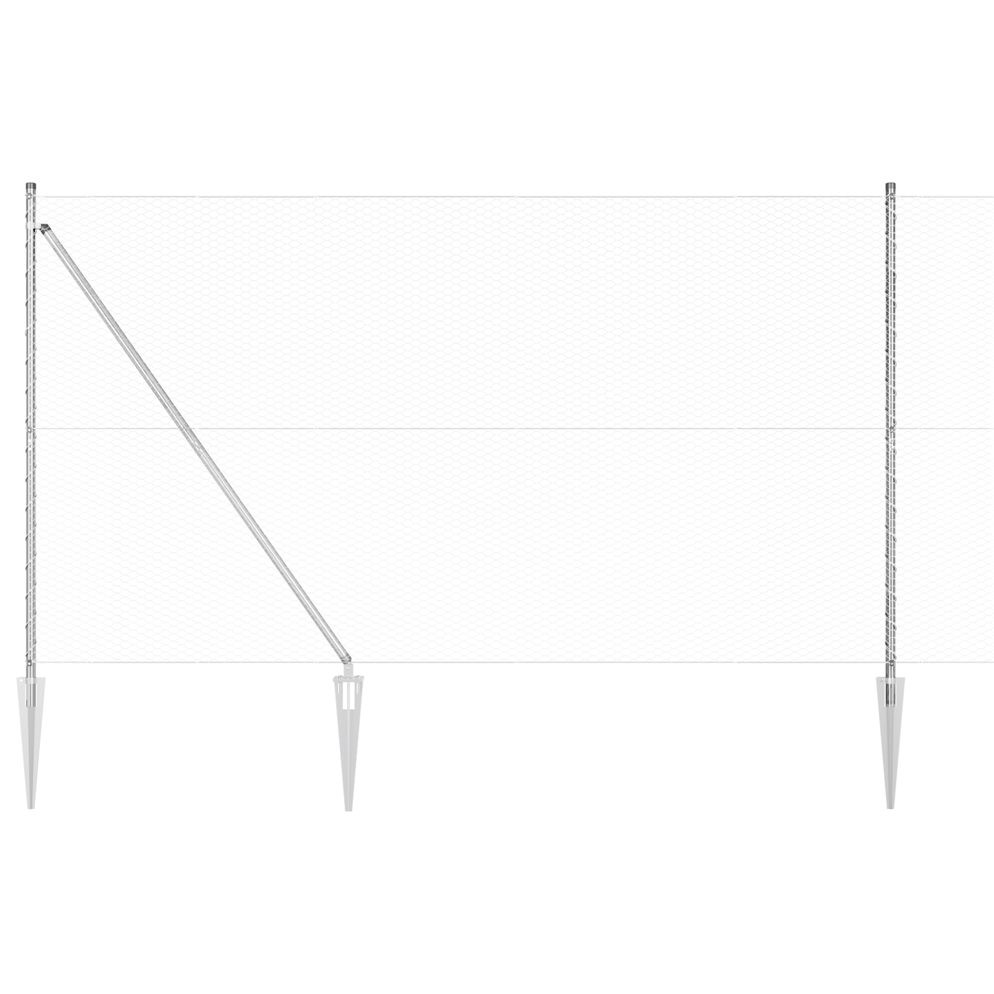 Gjerdepåle sølv 100 x 1,6 m (25 mm mesh) Stål