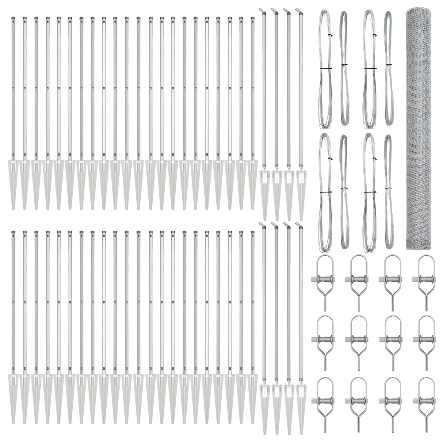 Gjerdepåle sølv 100 x 1,6 m (25 mm mesh) Stål