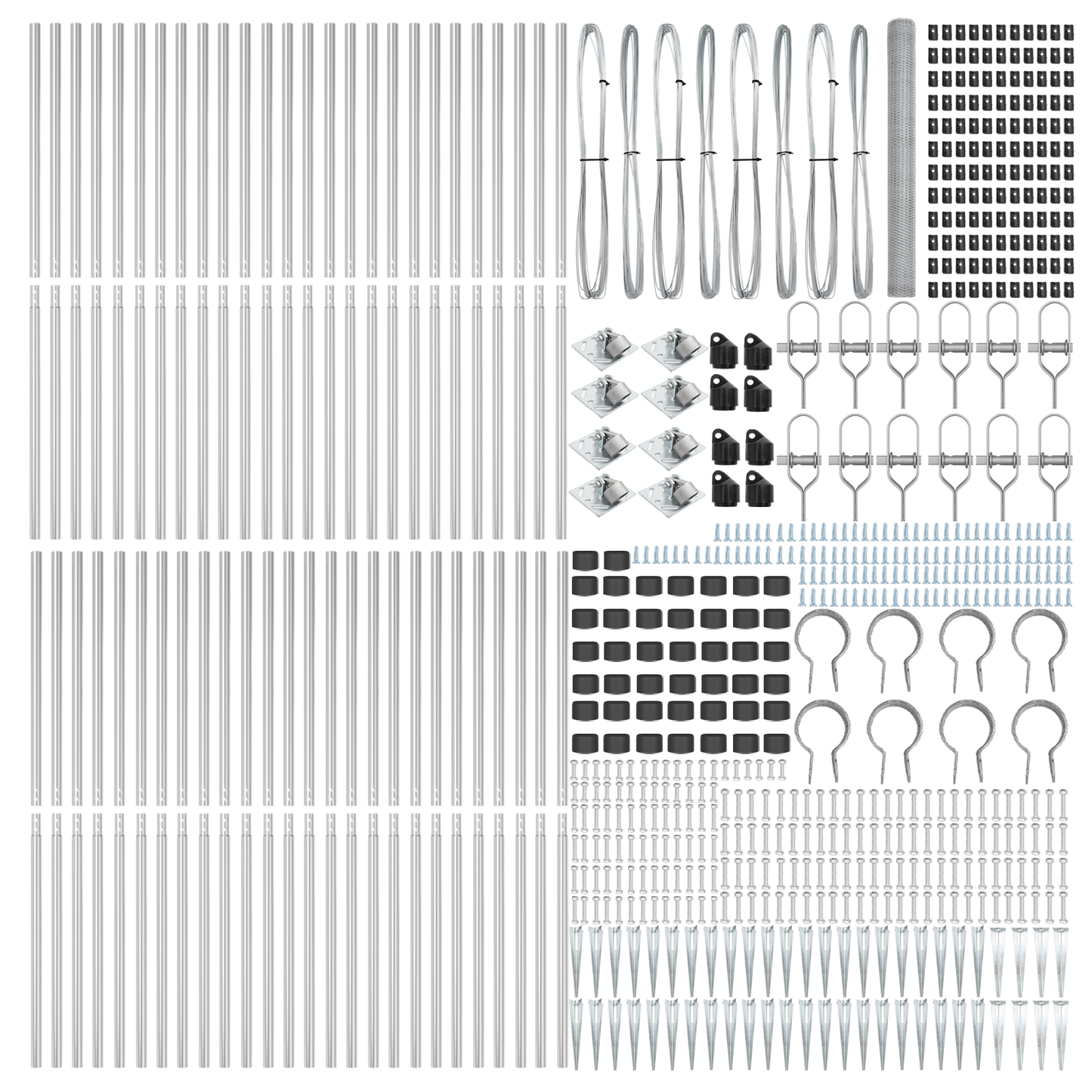 Gjerdepåle sølv 100 x 1,6 m (25 mm mesh) Stål