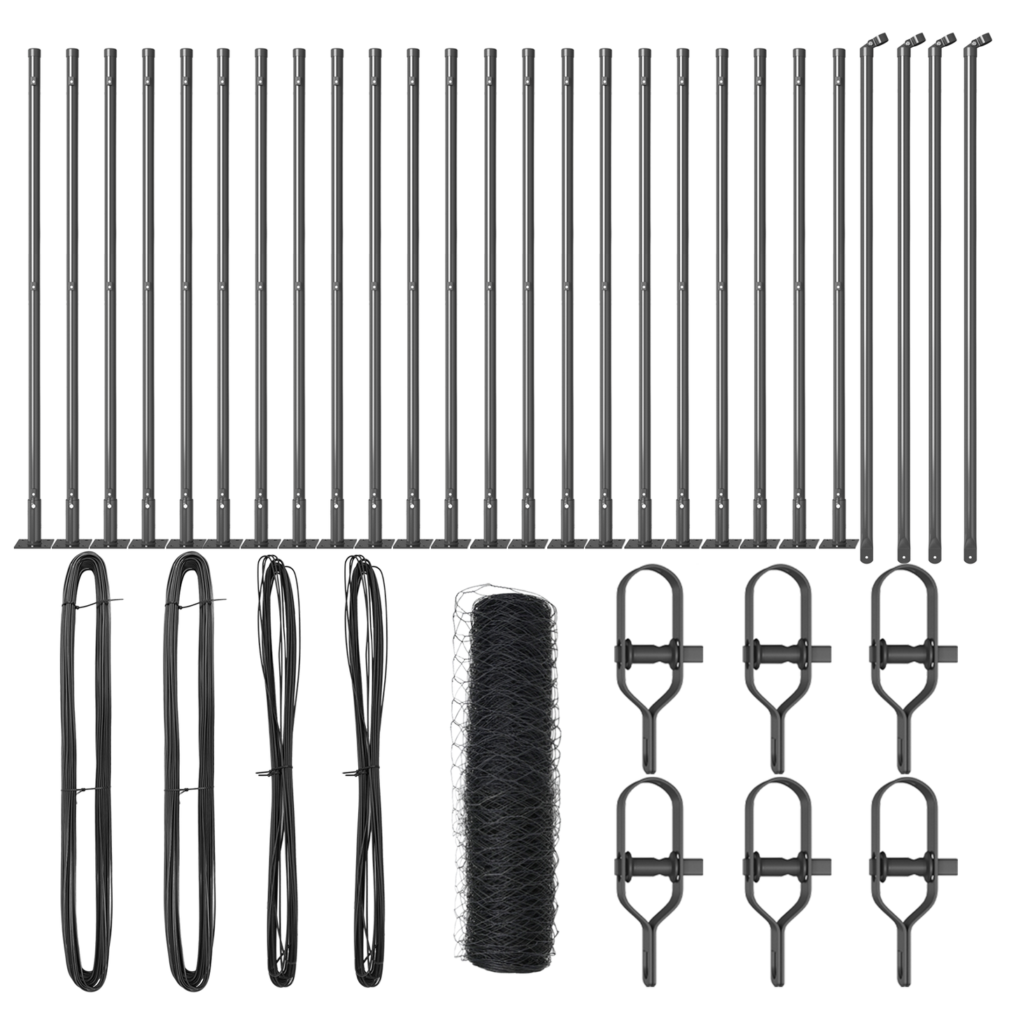 Gjerdepåle Grå 50 x 0,8 m (36 mm mesh) Stål og PVC