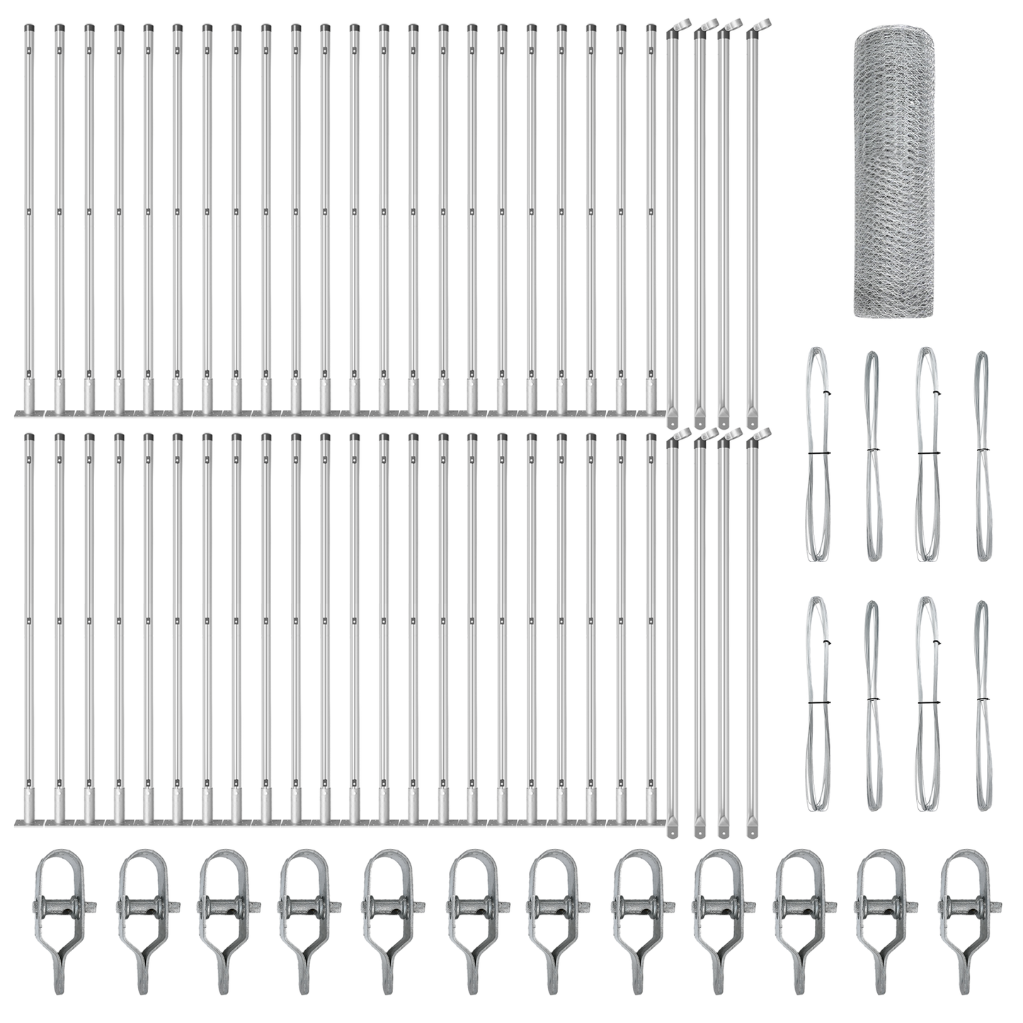 Gjerdepåle sølv 100 x 1 m (13 mm maske) Stål