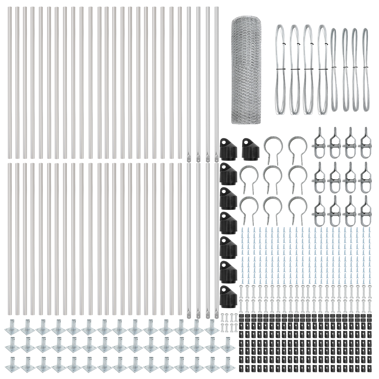 Gjerdepåle sølv 100 x 1 m (13 mm maske) Stål