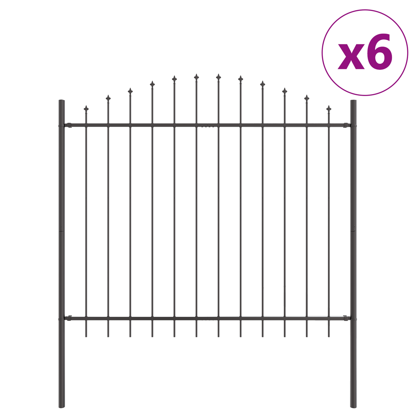 Hage Hegning 6 pcs Grå 170 x 165 cm Pulverlakkert stål