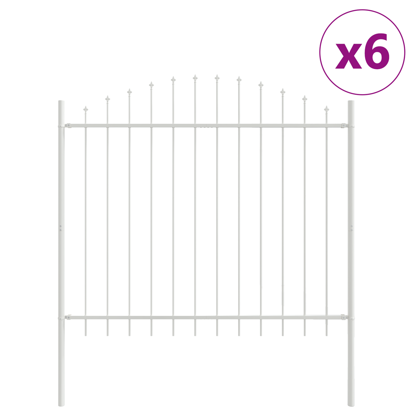 Hage Hegning 6 pcs Hvit 170 x 190 cm Pulverlakkert stål