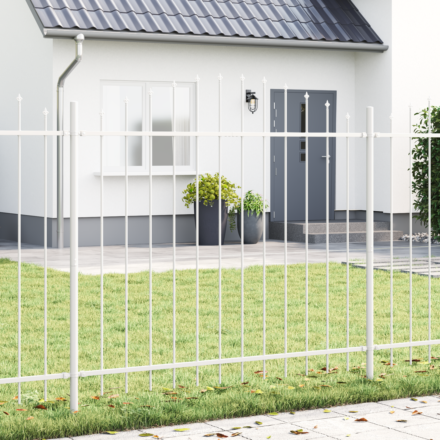 Hage Hegning 6 pcs Hvit 170 x 190 cm Pulverlakkert stål