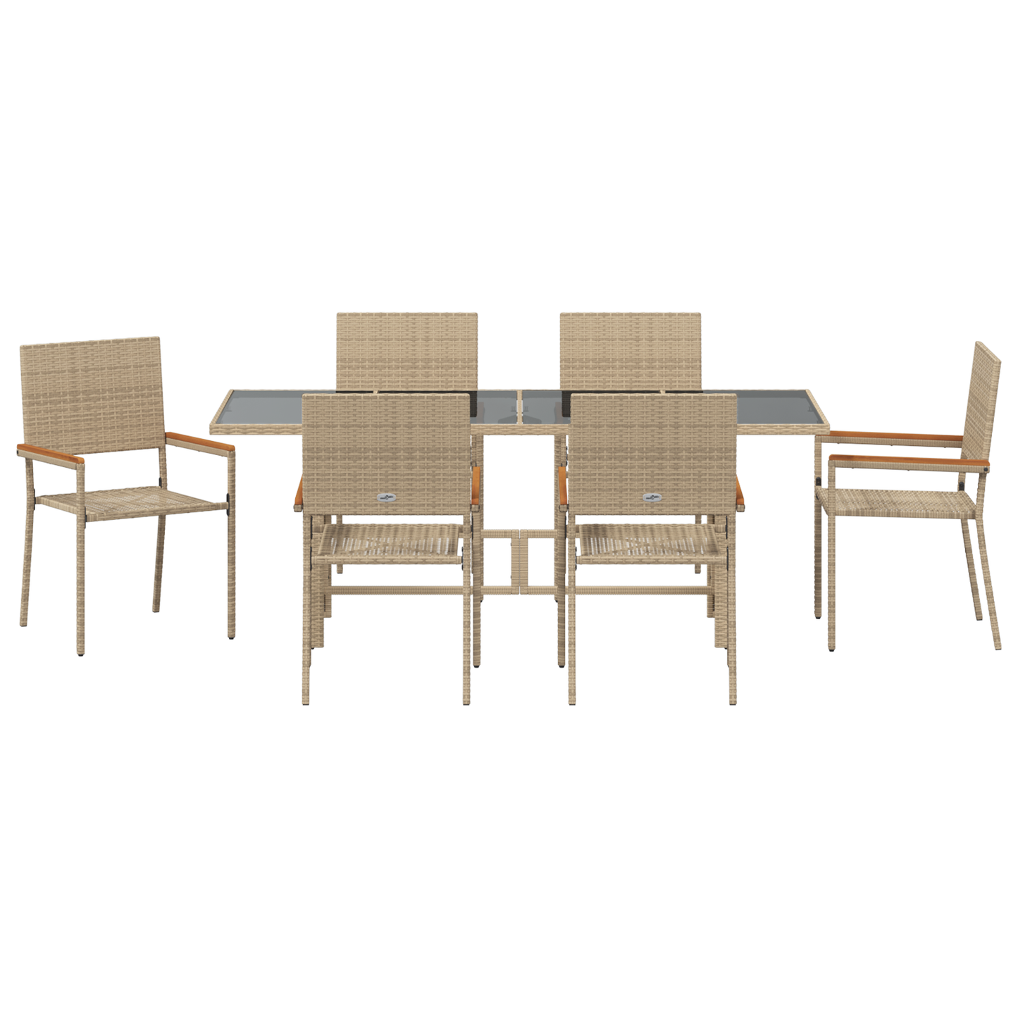 Hage Spisegruppe 7 pcs Beige polyrotting