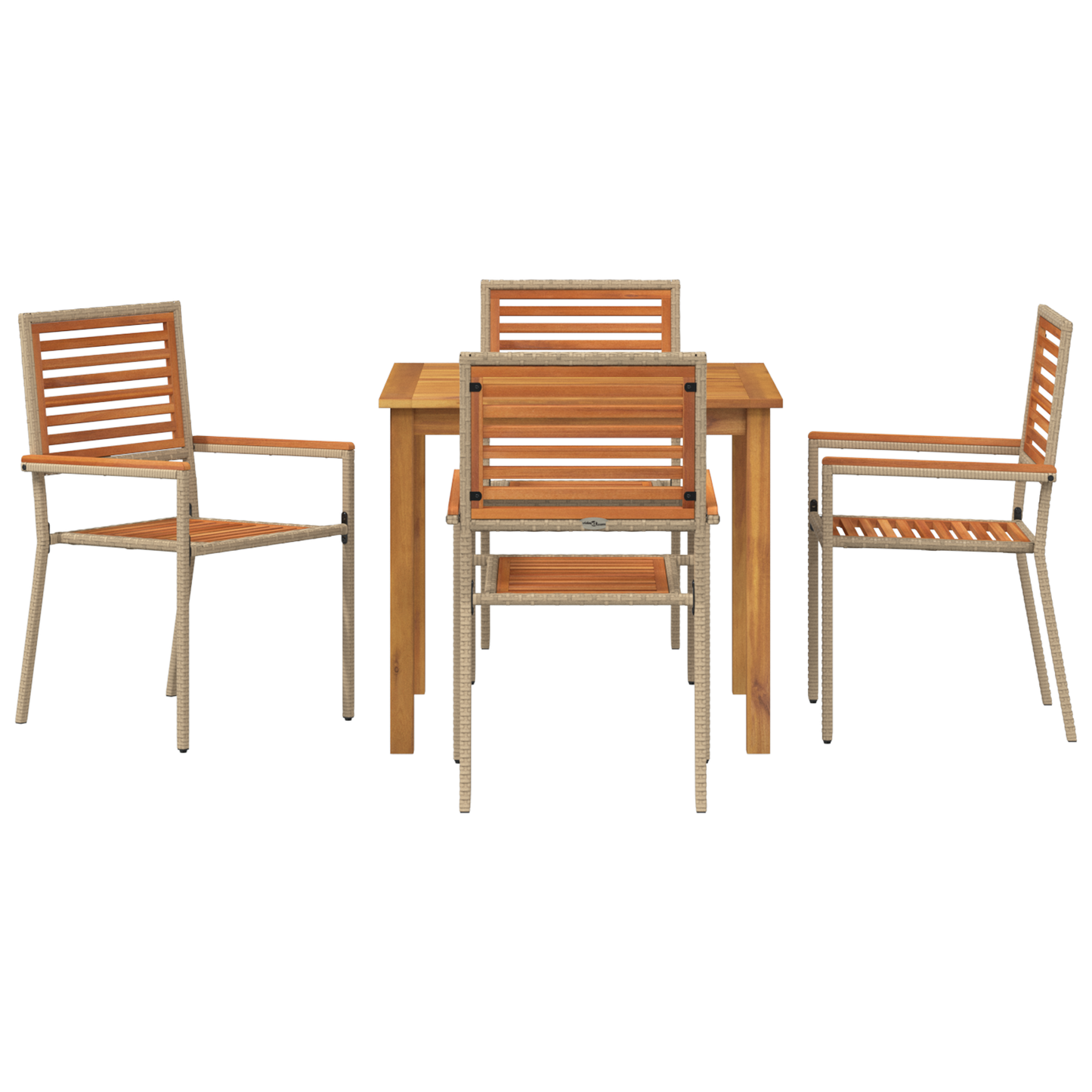 Hage Spisegruppe 5 pcs Beige Solid akasietre