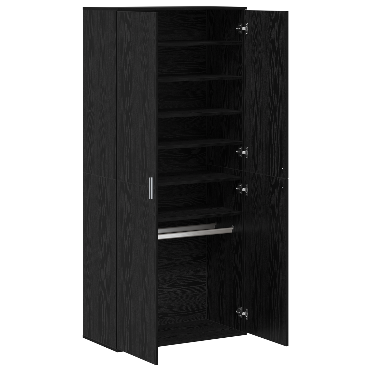 Highboard med hylle Svart eik 80 x 39 x 178 cm Konstruert tre