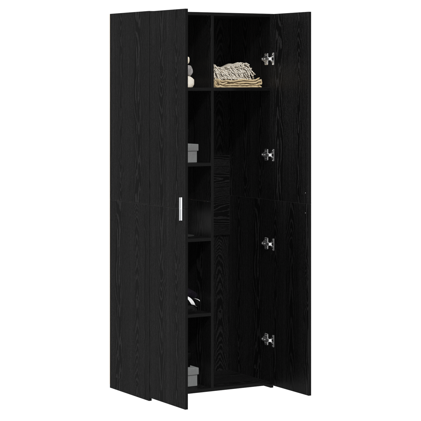 Høyskap 2 pcs Svart Eik 70 x 42,5 x 185 cm