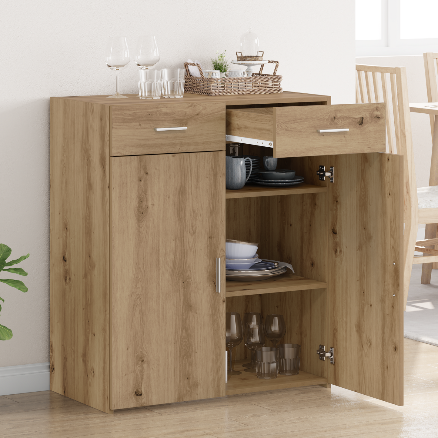 Oppbevaringsskap Artisan Eik 80 x 42,5 x 93 cm