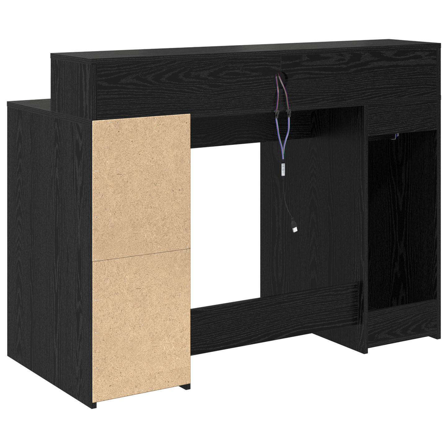 Skrivebord med skuff Svart eik 120 x 55 x 91 cm Konstruert tre