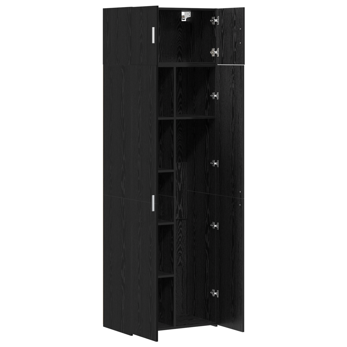 Oppbevaringsskap 3 pcs Svart Eik