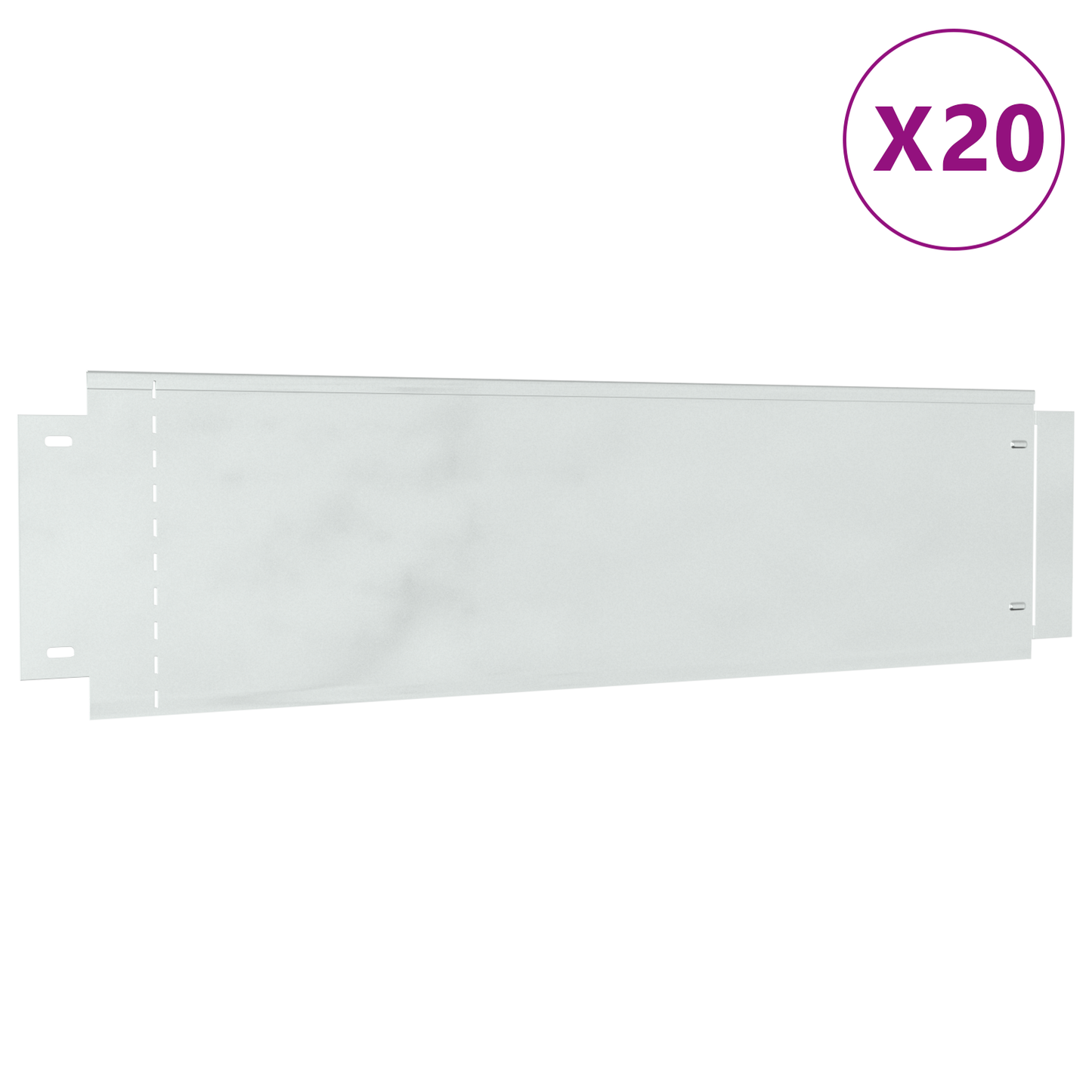 Plenkanter 20 pcs sølv 100 x 25 x 0,07 cm Galvanisert Stål