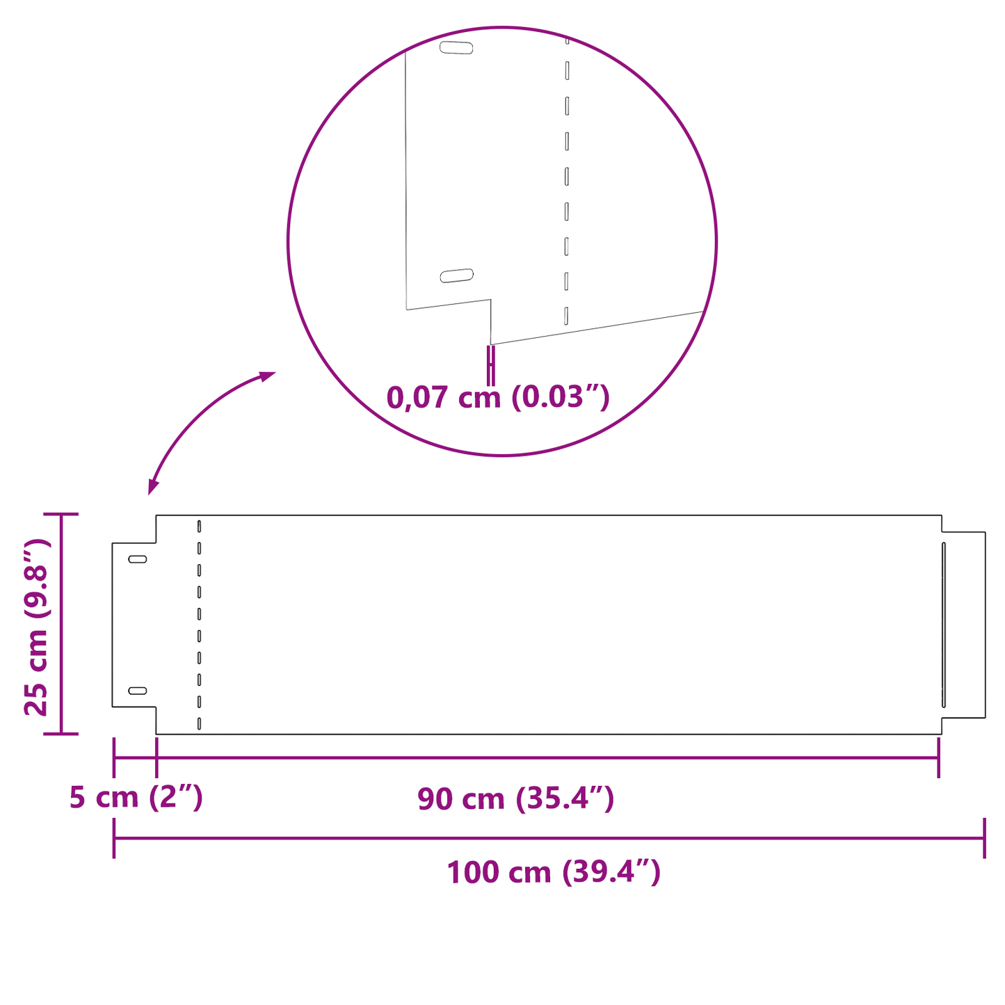 Plenkanter 30 pcs sølv 100 x 25 x 0,07 cm Galvanisert Stål