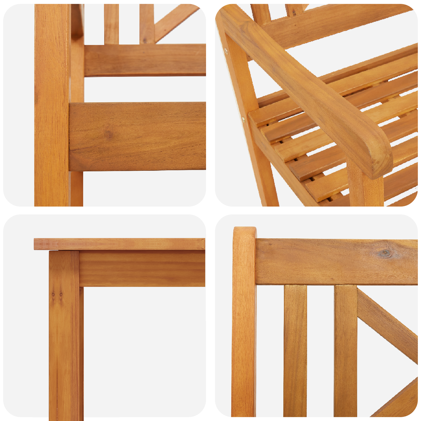 Hage Spisegruppe 3 pcs Brun Massivt akasietre