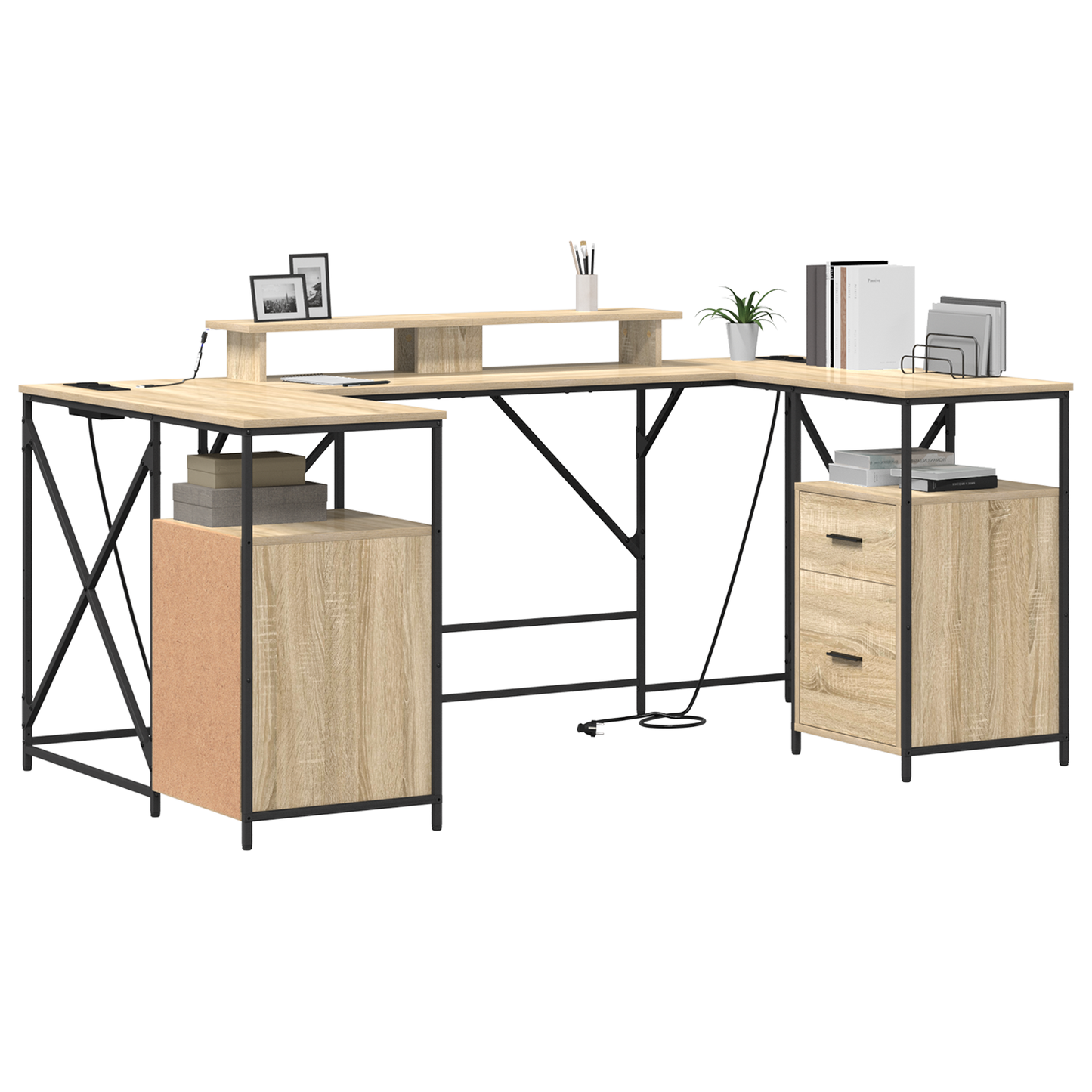 Skrivebord Sonoma eik 182 x 101 x 87,5 cm Konstruert tre