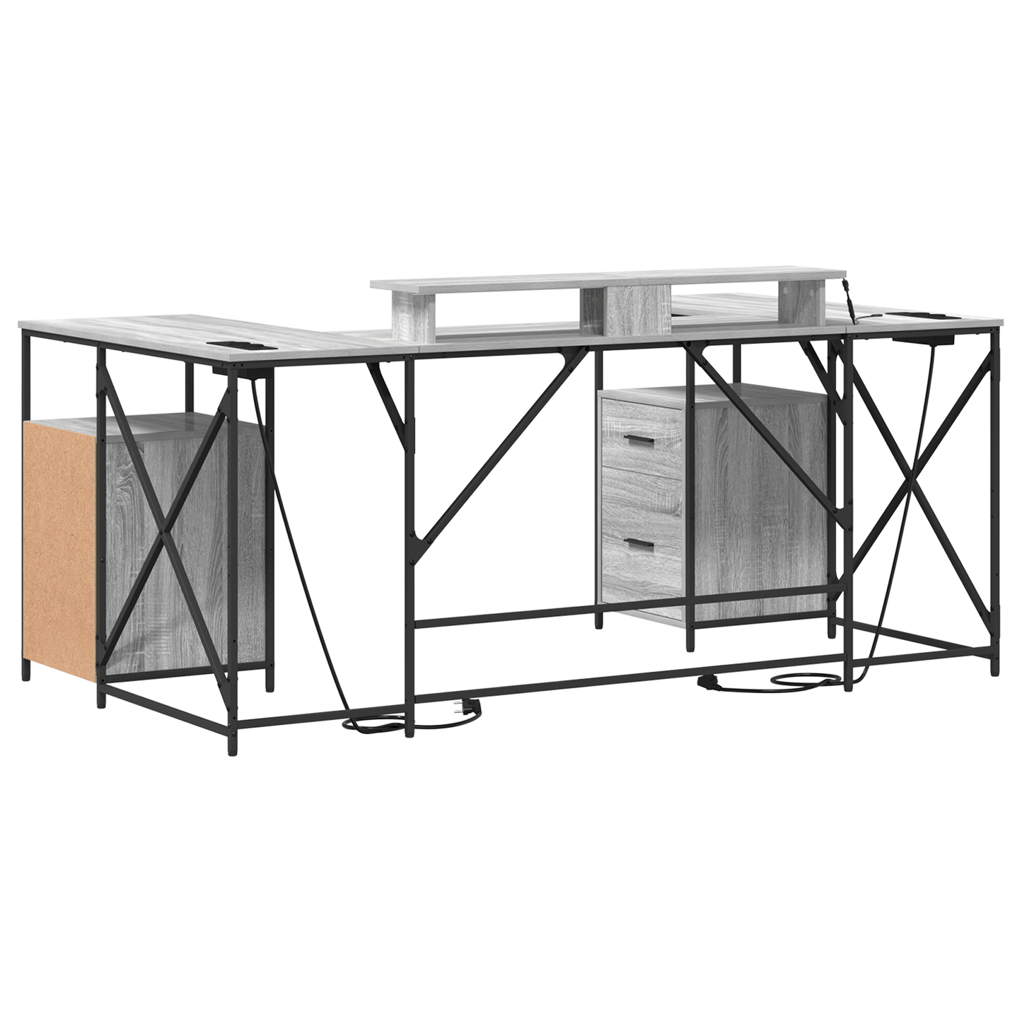 Skrivebord Grå Sonoma 182 x 101 x 87,5 cm Konstruert tre