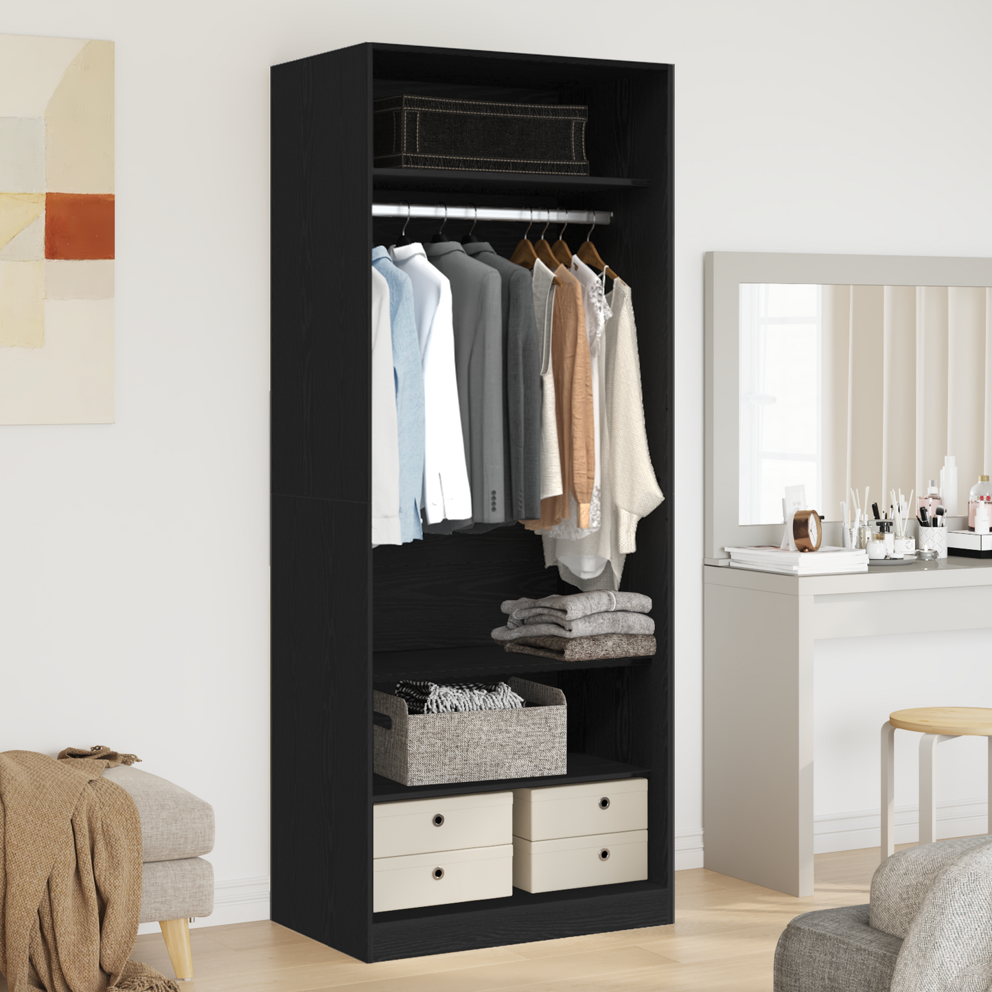 Garderobeskap Artisan Eik 80 x 50 x 200 cm Konstruert tre