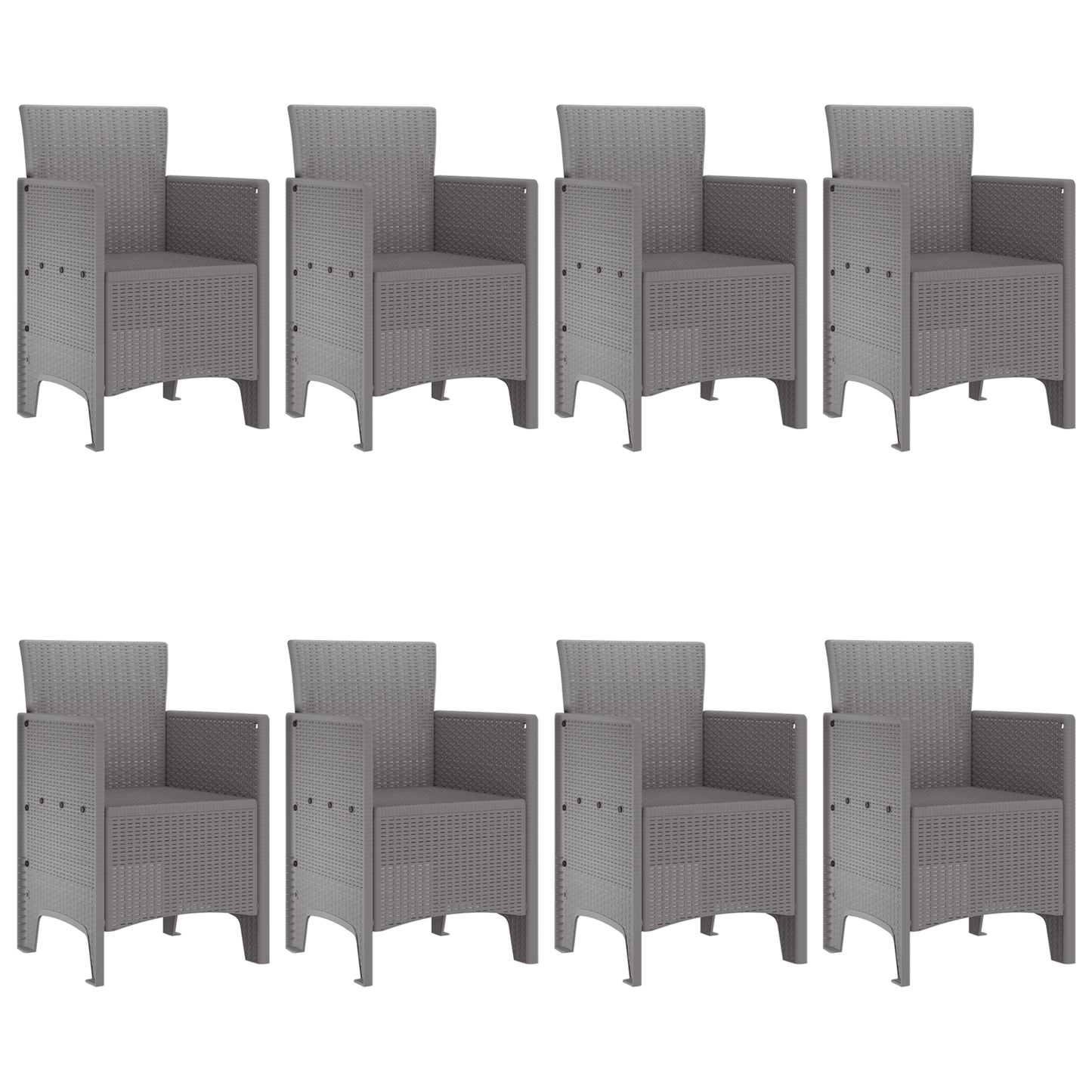 Hage Spisegruppe 9 pcs Lysegrå Polypropen